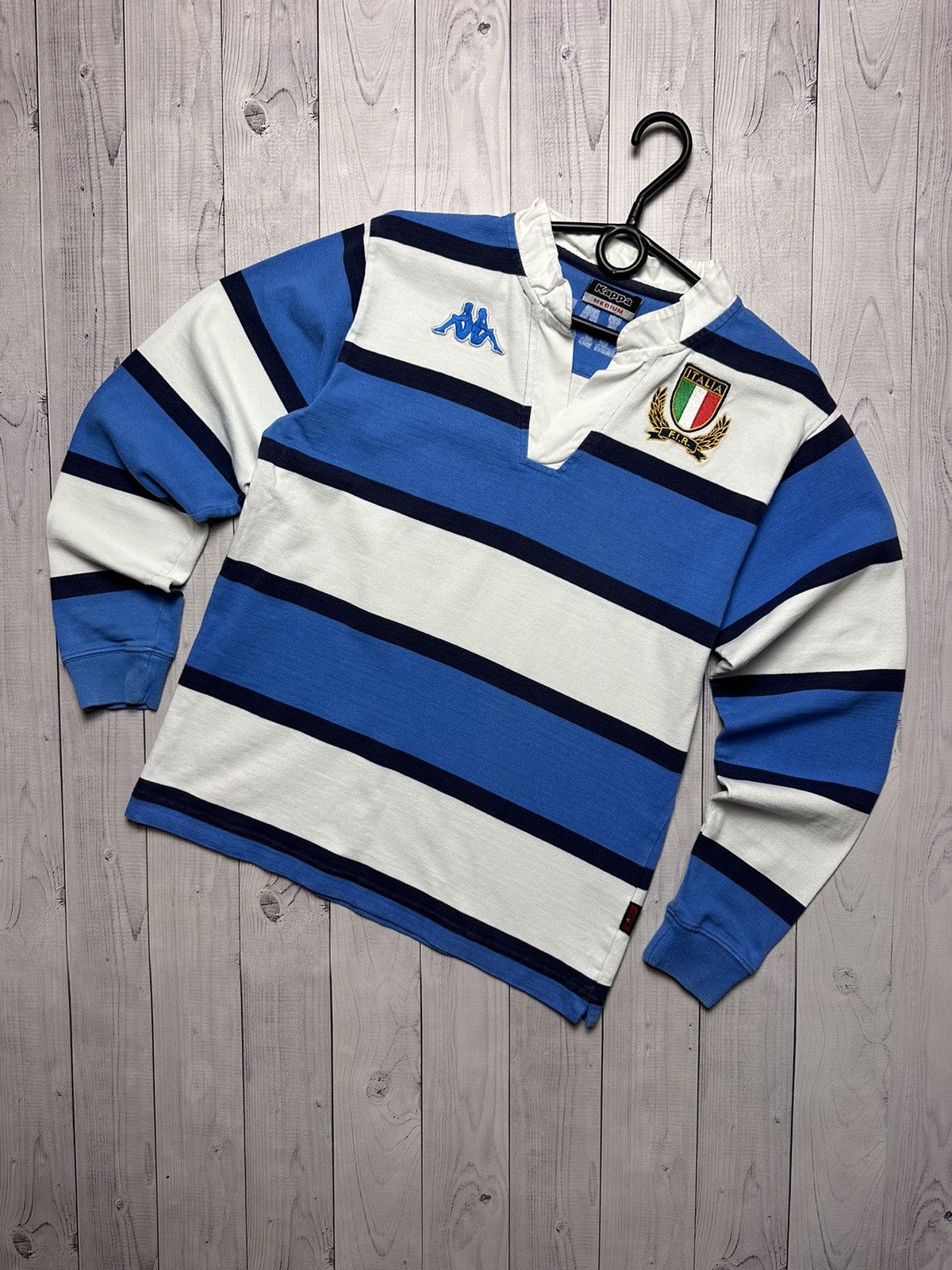 Kappa Vintage Kappa striped soccer jersey Italia rare rugby S/M Size US S / EU 44-46 / 1 - 1 Thumbnail