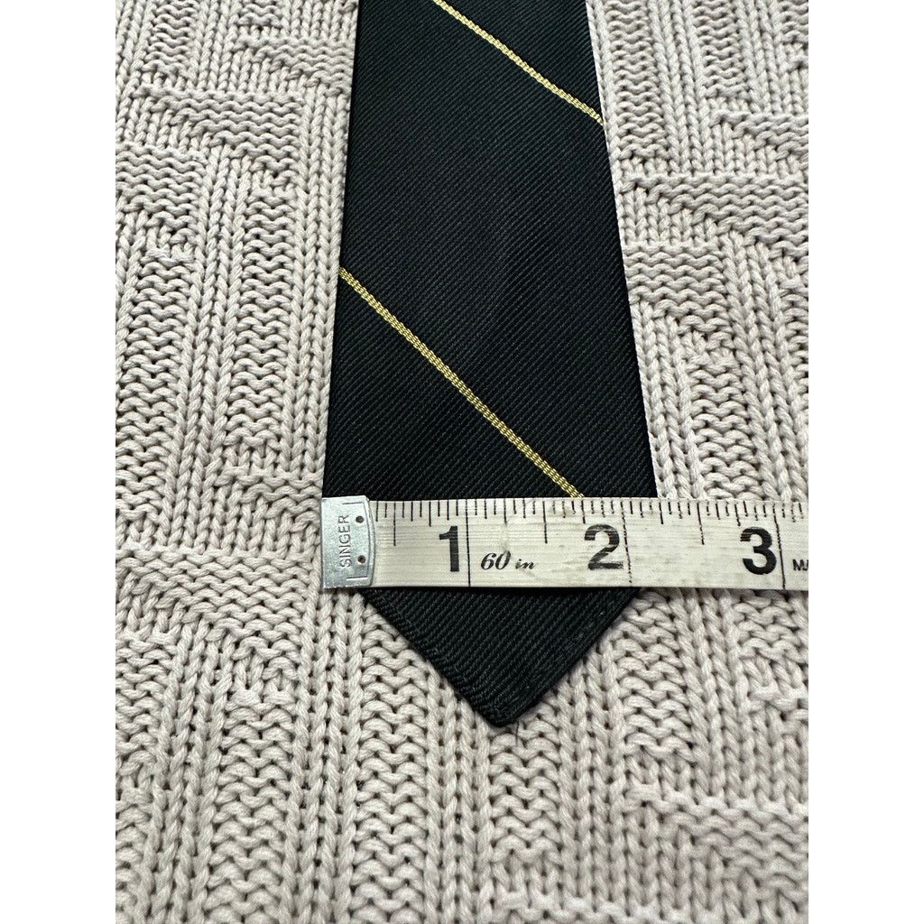 Vintage Vintage Ohrbach's black gold stripe silk skinny tie Size ONE SIZE - 5 Thumbnail