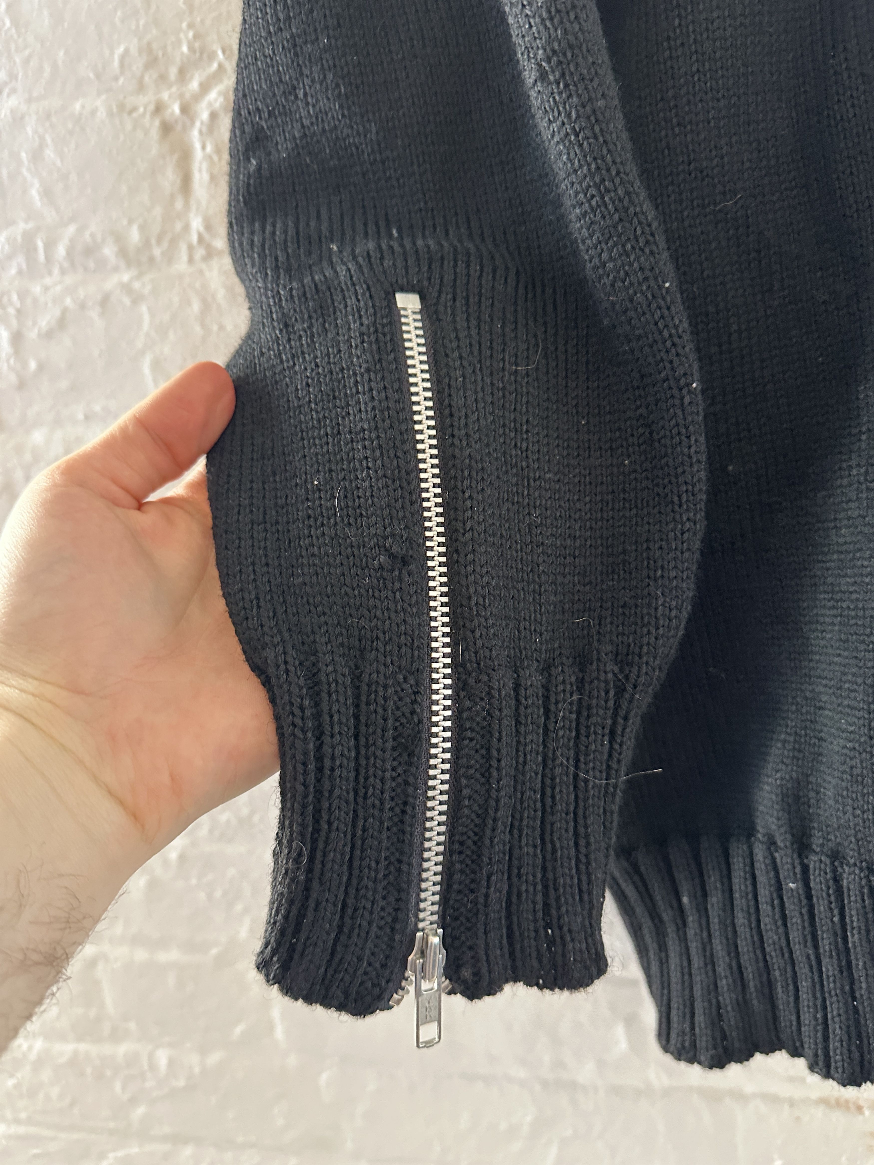 Yohji Yamamoto Yohji Yamamoto Zip Up Wool Cableknit Jacket Size US L / EU 52-54 / 3 - 3 Thumbnail