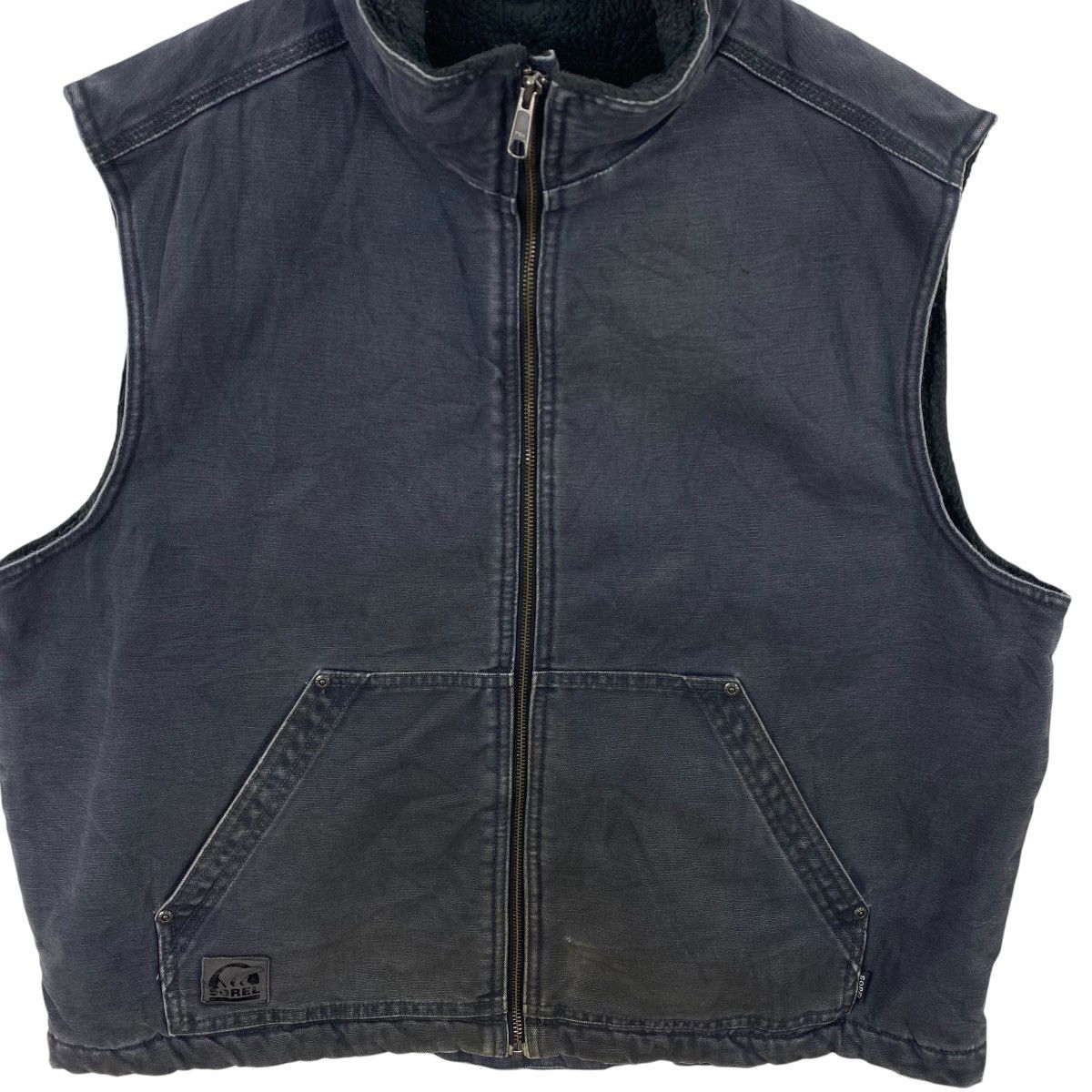 SOREL Vintage SOREL Sherpa Workwear Vest Faded Canvas Zip Up Size US XL / EU 56 / 4 - 5 Thumbnail
