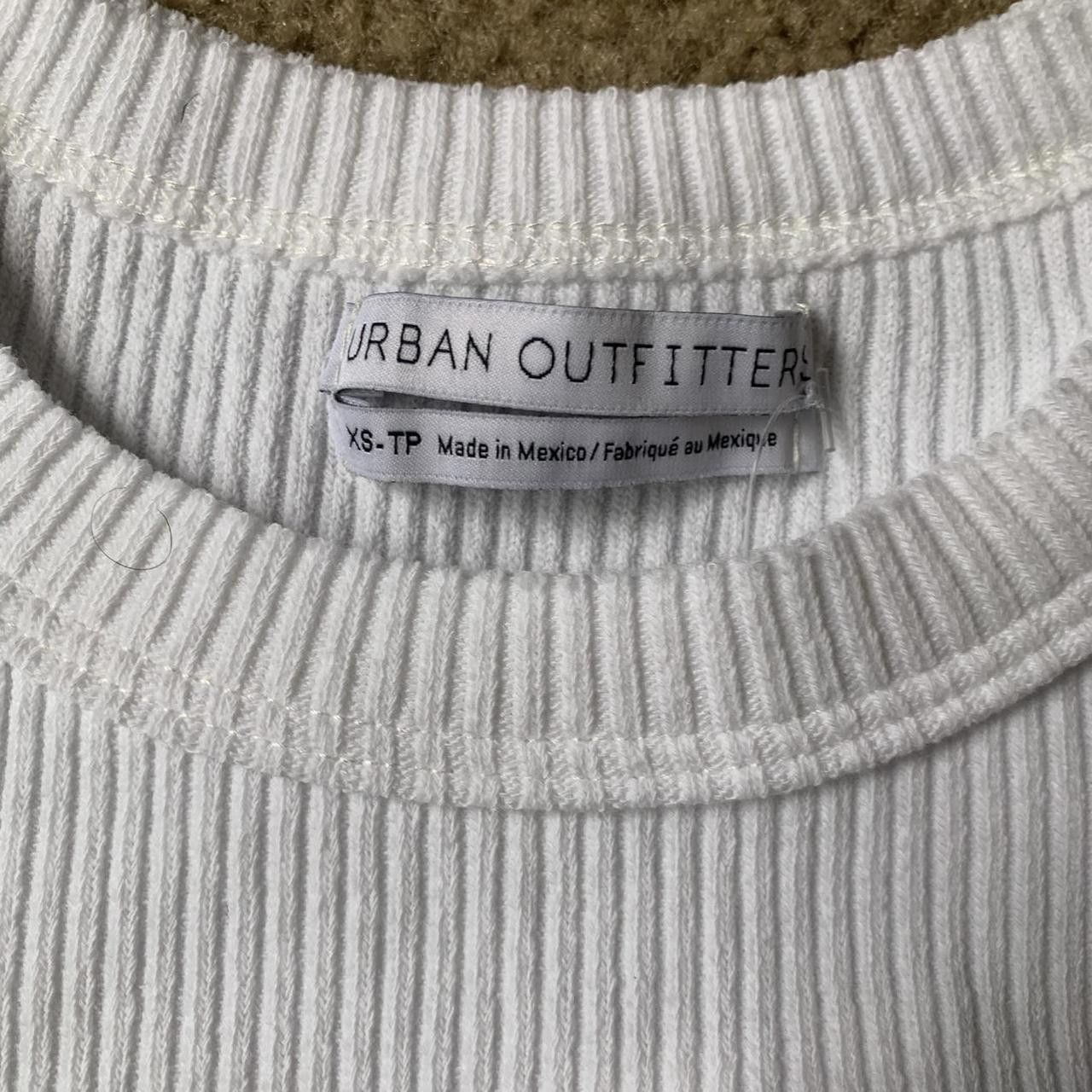 Urban Outfitters Urban Outfitters White Ribbed Tee Size XS / US 0-2 / IT 36-38 - 2 Thumbnail