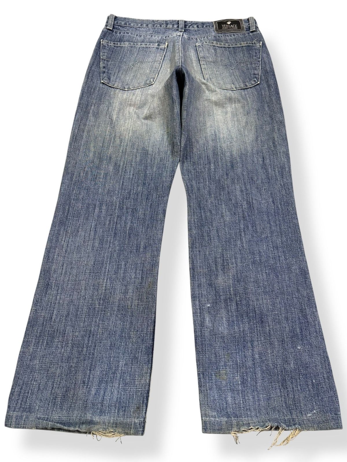 Versace Y2K Versace Jeans Couture Mud Wash Baggy Distressed Jeans Size US 31 - 2 Thumbnail