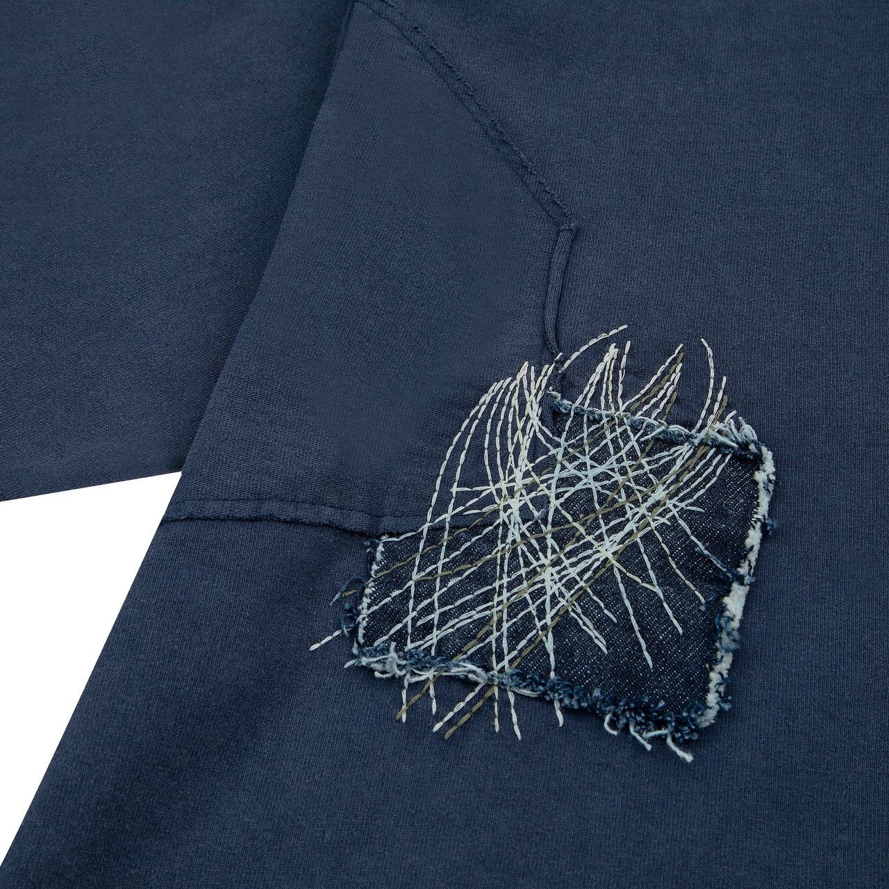 Derschutze BORO SASHiKO BOXY HEAVYWEiGHT TEE PATCHWORK MiDNiGHT BLUE Size US XL / EU 56 / 4 - 17 Thumbnail