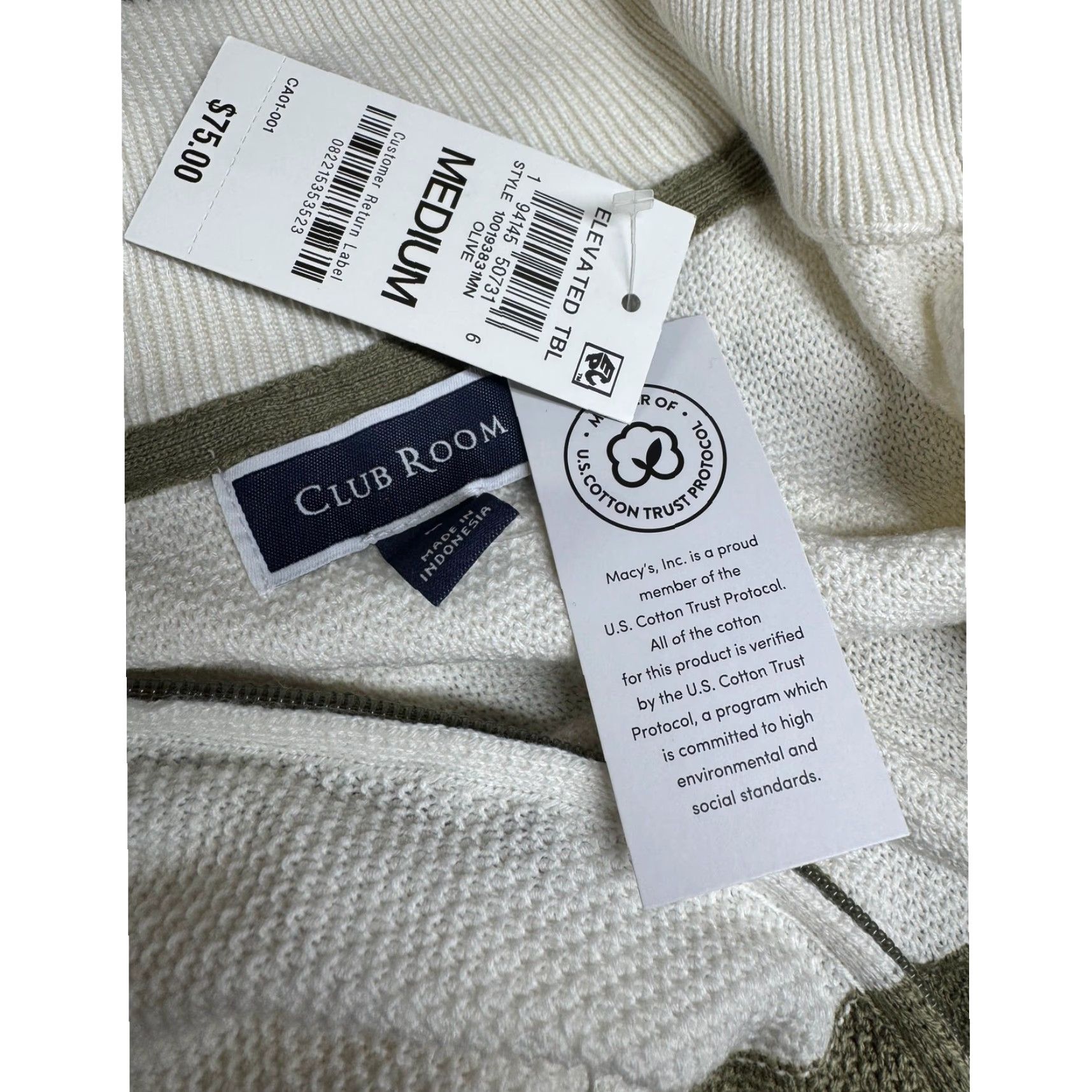 Club Room VINTAGE Club Room Macy's Elevated TBL Knit Sweater Men Size M Olive Full Zip Size US M / EU 48-50 / 2 - 5 Thumbnail