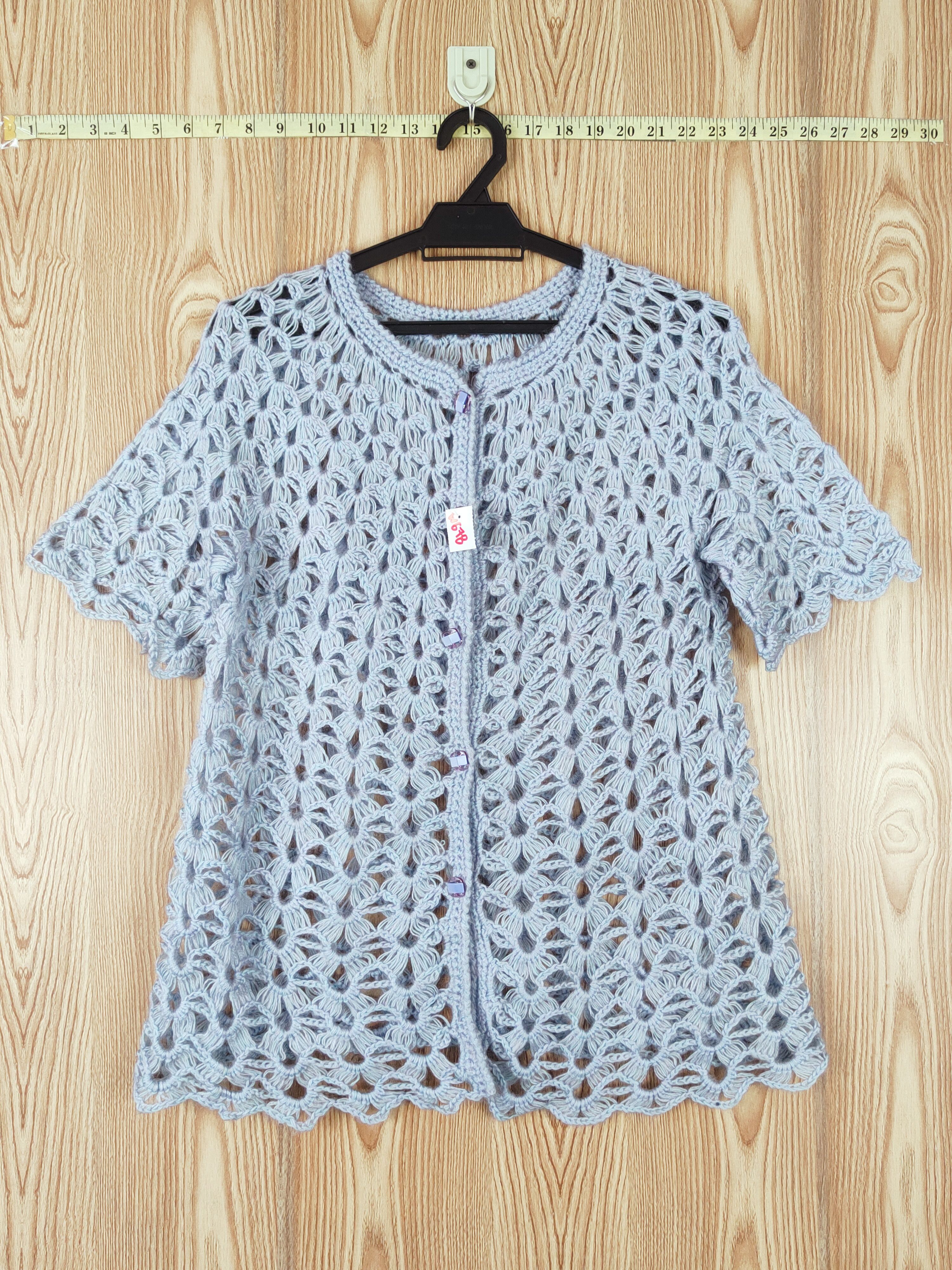 Japanese Brand Japan vintage Crochet Mesh Net Knitwear Button Ups #W678 Size S / US 4 / IT 40 - 1 Thumbnail