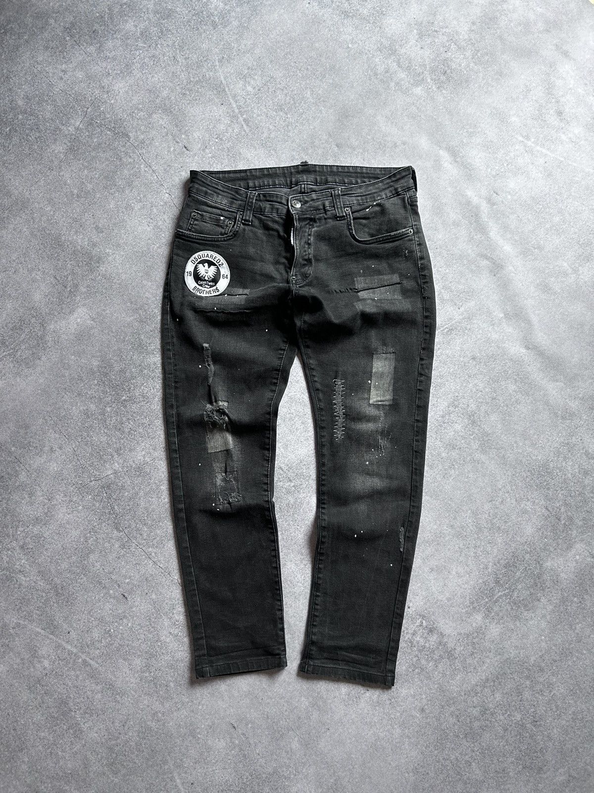 Dsquared2 Dsquared2 Twins Brother black distressed denim pants Size US 31 - 1 Thumbnail