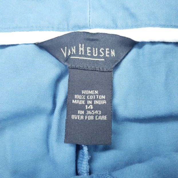 Van Heusen Van Heusen Women's Blue Cotton Bermuda Shorts Adult 14 Size 36" / US 14 / IT 50 - 2 Thumbnail