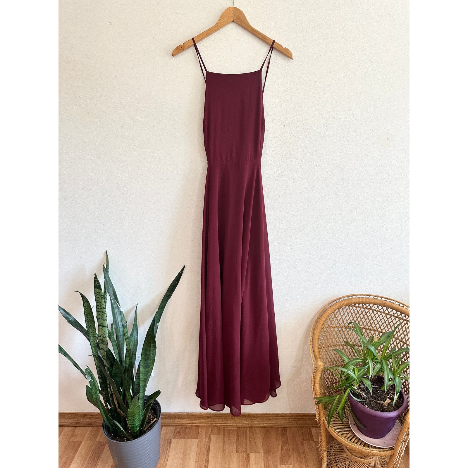 Other Lulu’s Burgundy Square Neck Low Back Gown Size L / US 10 / IT 46 - 2 Thumbnail