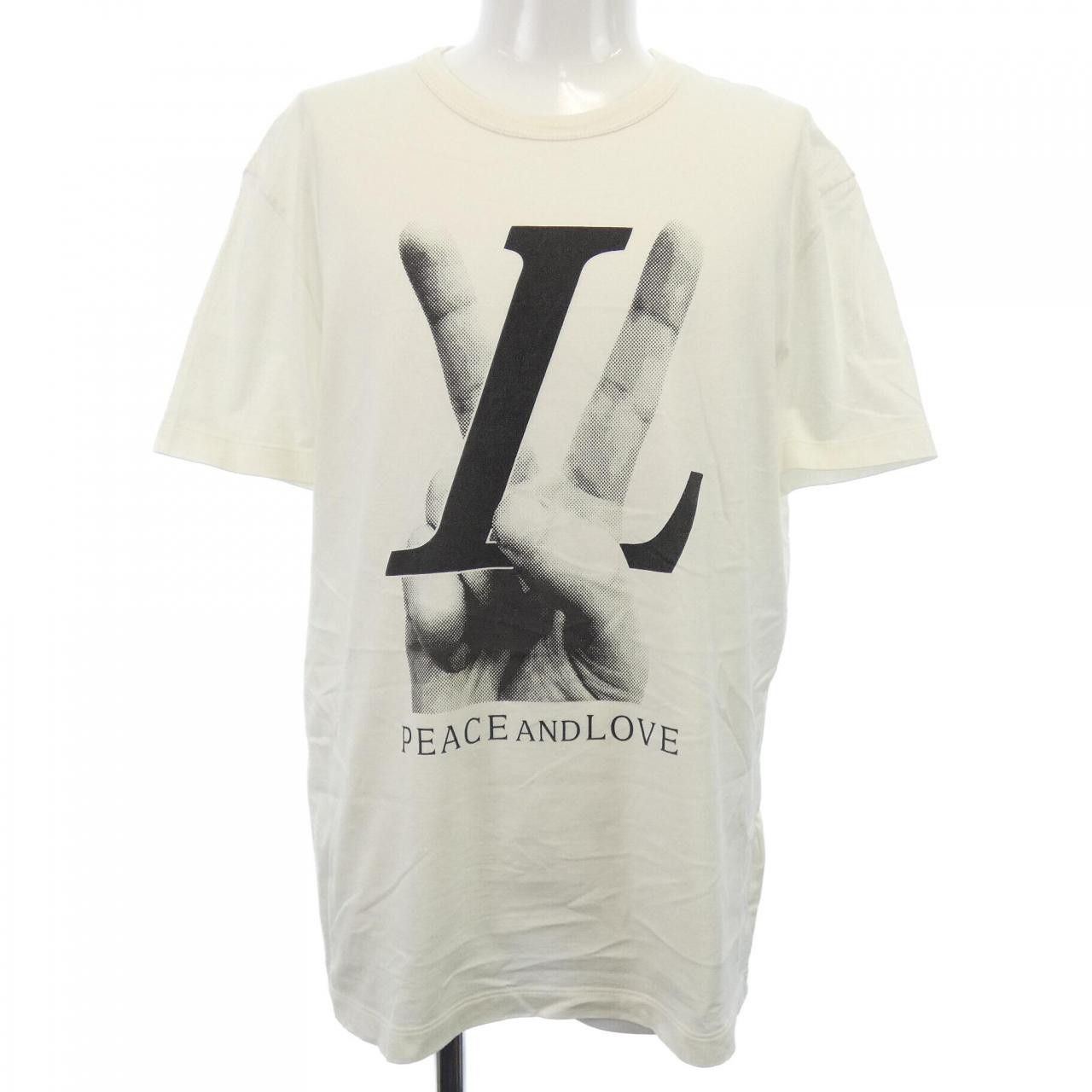 Louis Vuitton Louis Vuitton Louis Vuitton PEACE AND LOVE T Shirt Textile T-Shirts HFY79WFMB DUTY FREE for USA Size ONE SIZE - 1 Thumbnail