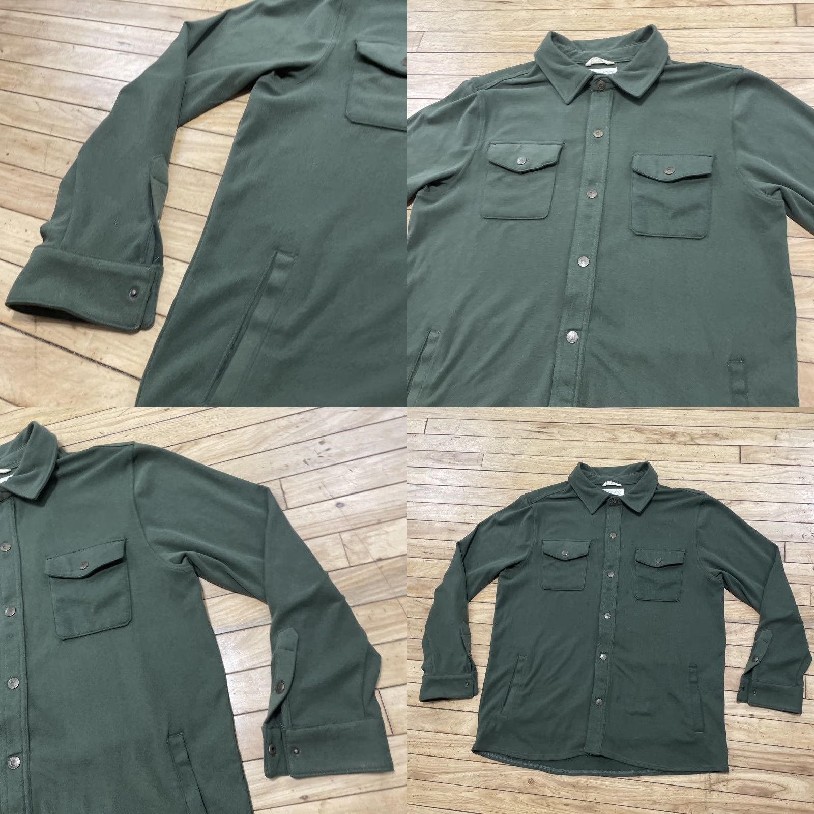 CO VINTAGE Laguna Beach Shacket Men XL Olive Green Y2K Flannel Snap Cap Capsule Shacket Casual Size US XL / EU 56 / 4 - 10 Thumbnail