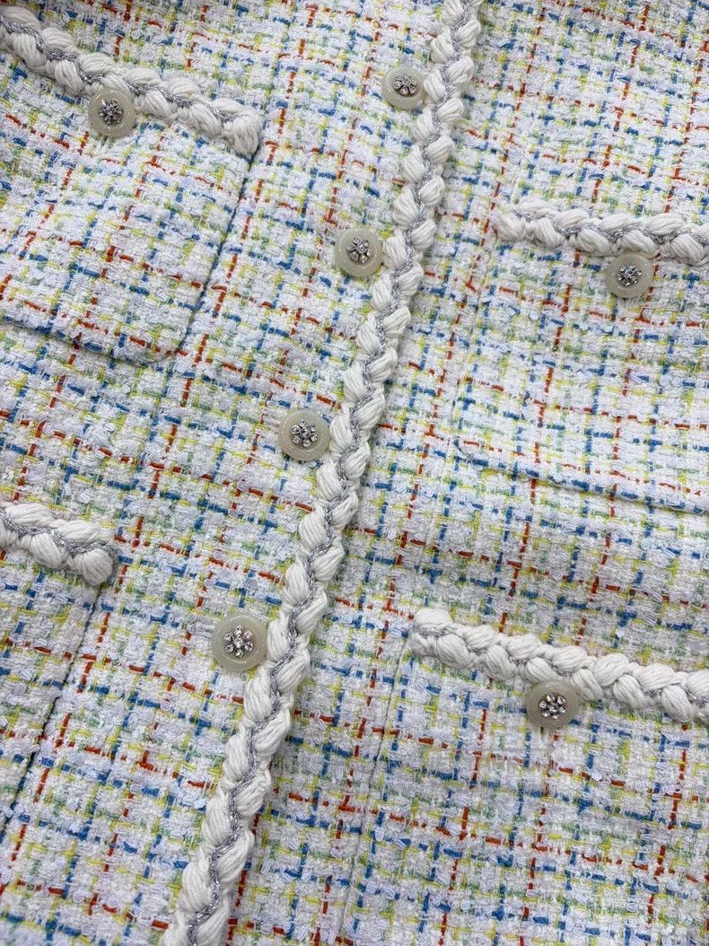 Chanel Chanel White colourful tweed heavy industry four-pocket ja Size XS / US 0-2 / IT 36-38 - 3 Thumbnail