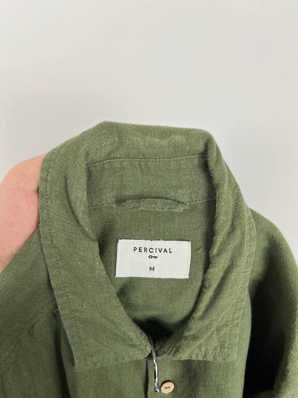 Percival Percival Men's 100% Linen Short Sleeve Shirt Size US M / EU 48-50 / 2 - 7 Thumbnail