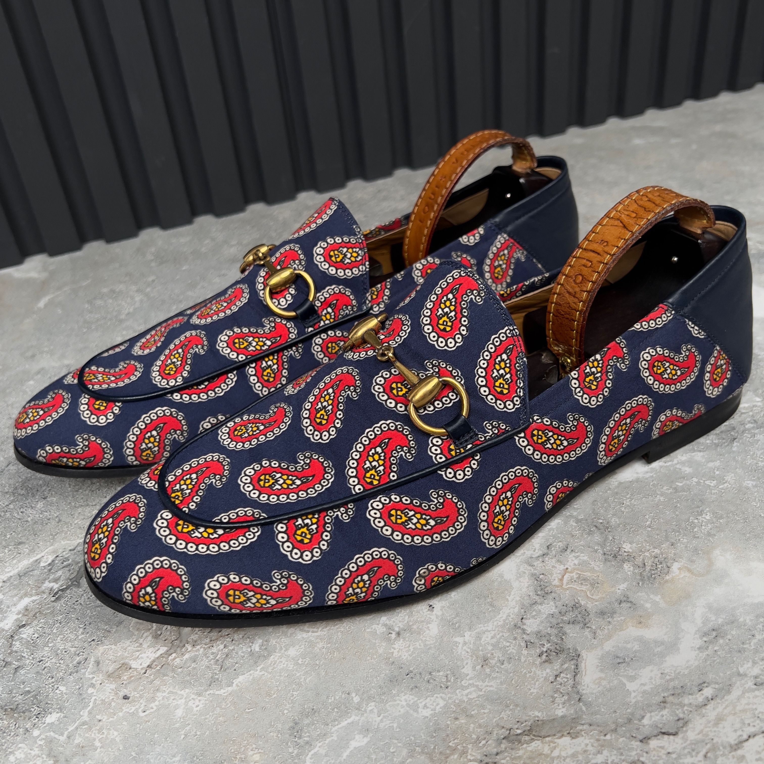 Gucci Canvas Paisley Horsebit Brixton Loafers Size US 10 / EU 43 - 4 Thumbnail