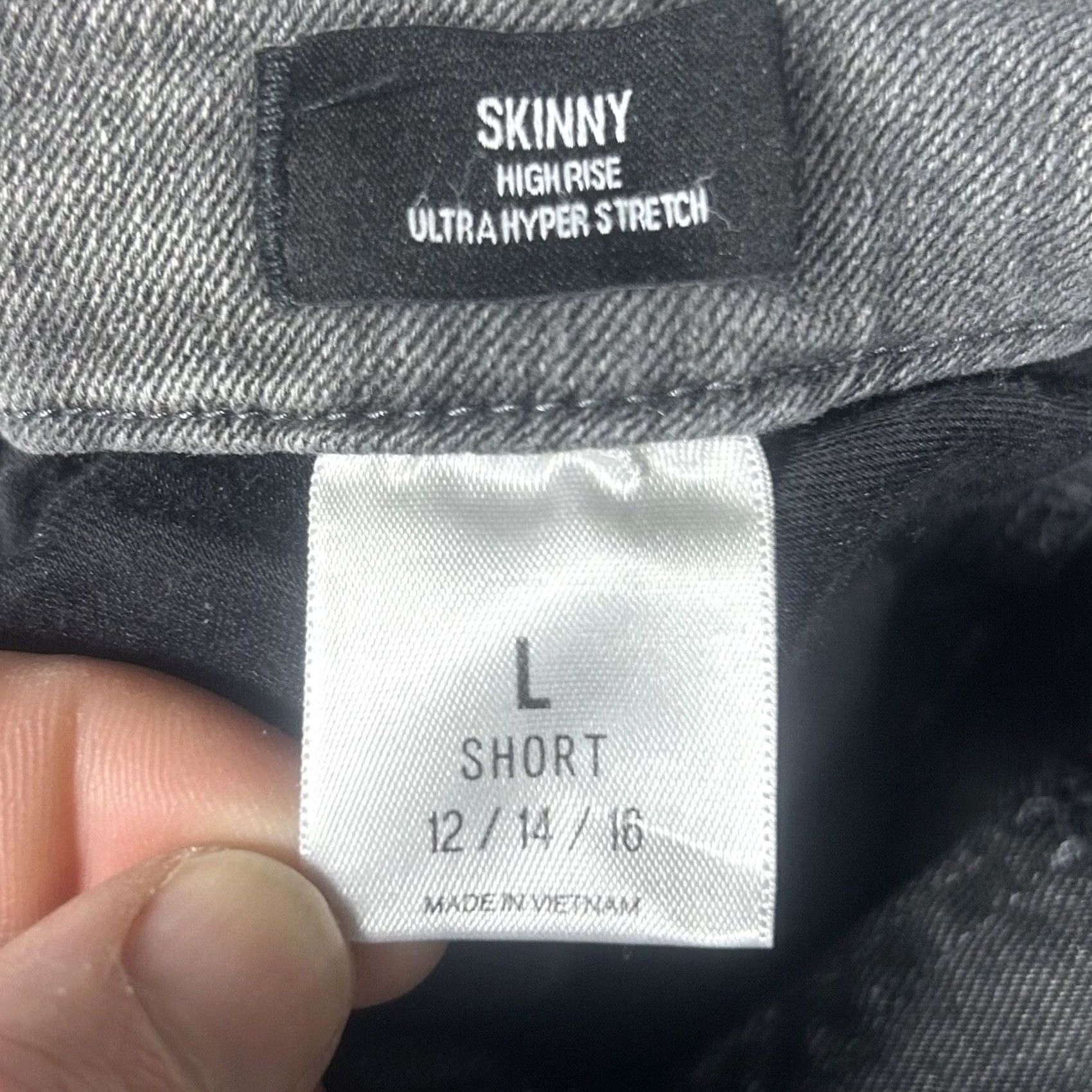 Express Express Jeans Express Skinny High Rise Ultra Stretch Size L Short Stone Gray Wash Denim Women’s Stretch Jeans Size 36" / US 14 / IT 50 - 3 Thumbnail
