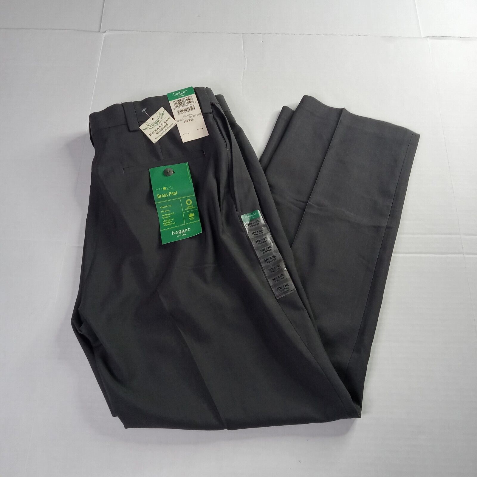 Haggar Haggar Comfort Dress Pants Men's 34x30 Gray Classic Fit Size US 34 / EU 50 - 1 Thumbnail
