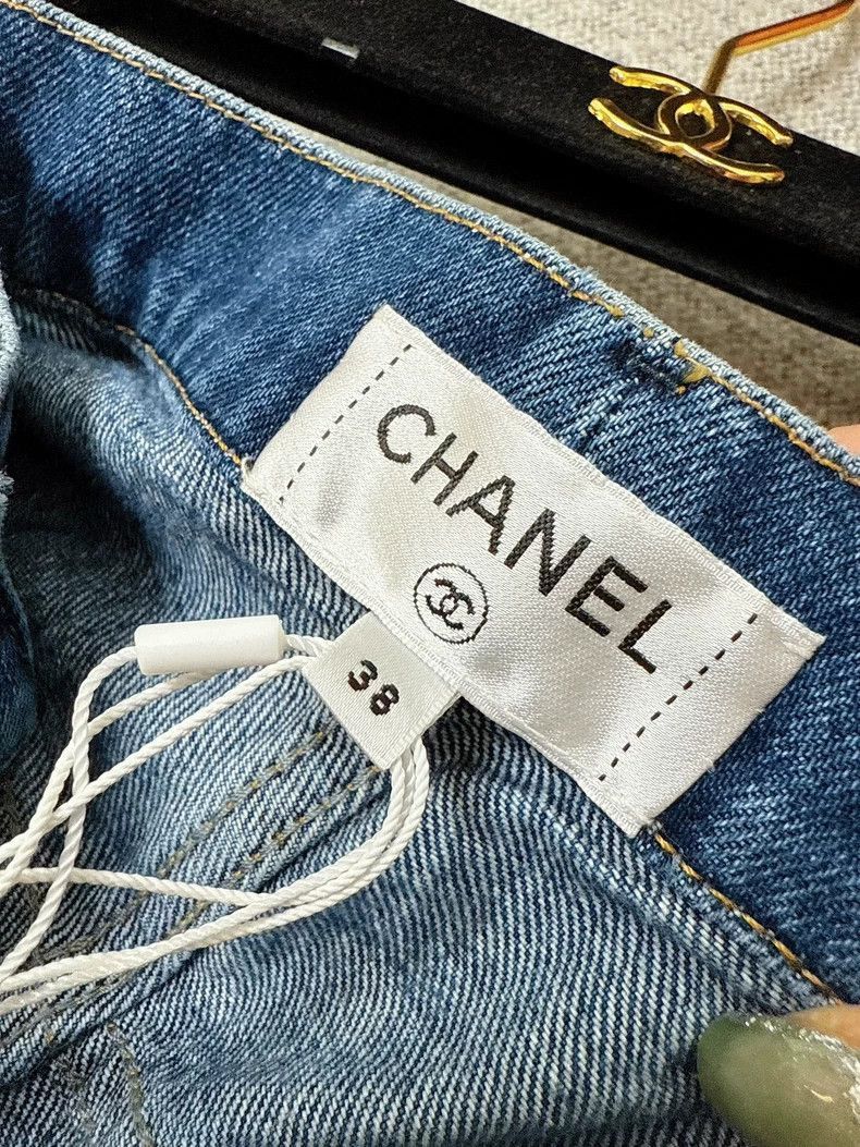 Chanel Chanel 23N Blue Graffiti CC Wide-Leg Jeans Size 37" - 7 Thumbnail