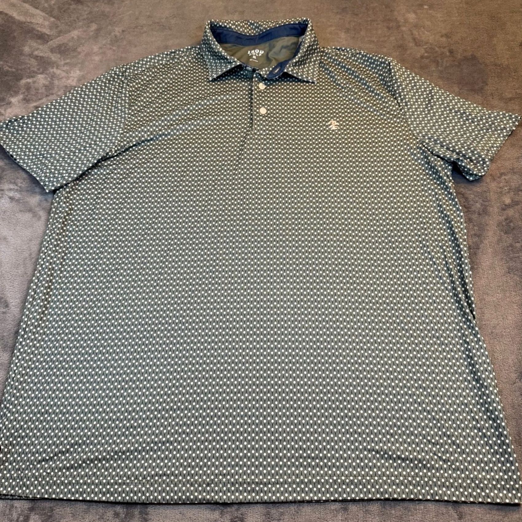 Izod Izod Golf Polo Shirt Mens XL Green Geometric Print Performance Stretch Moisture Wicking Polo Shirt Activewear Casual Mens Size US XL / EU 56 / 4 - 3 Thumbnail
