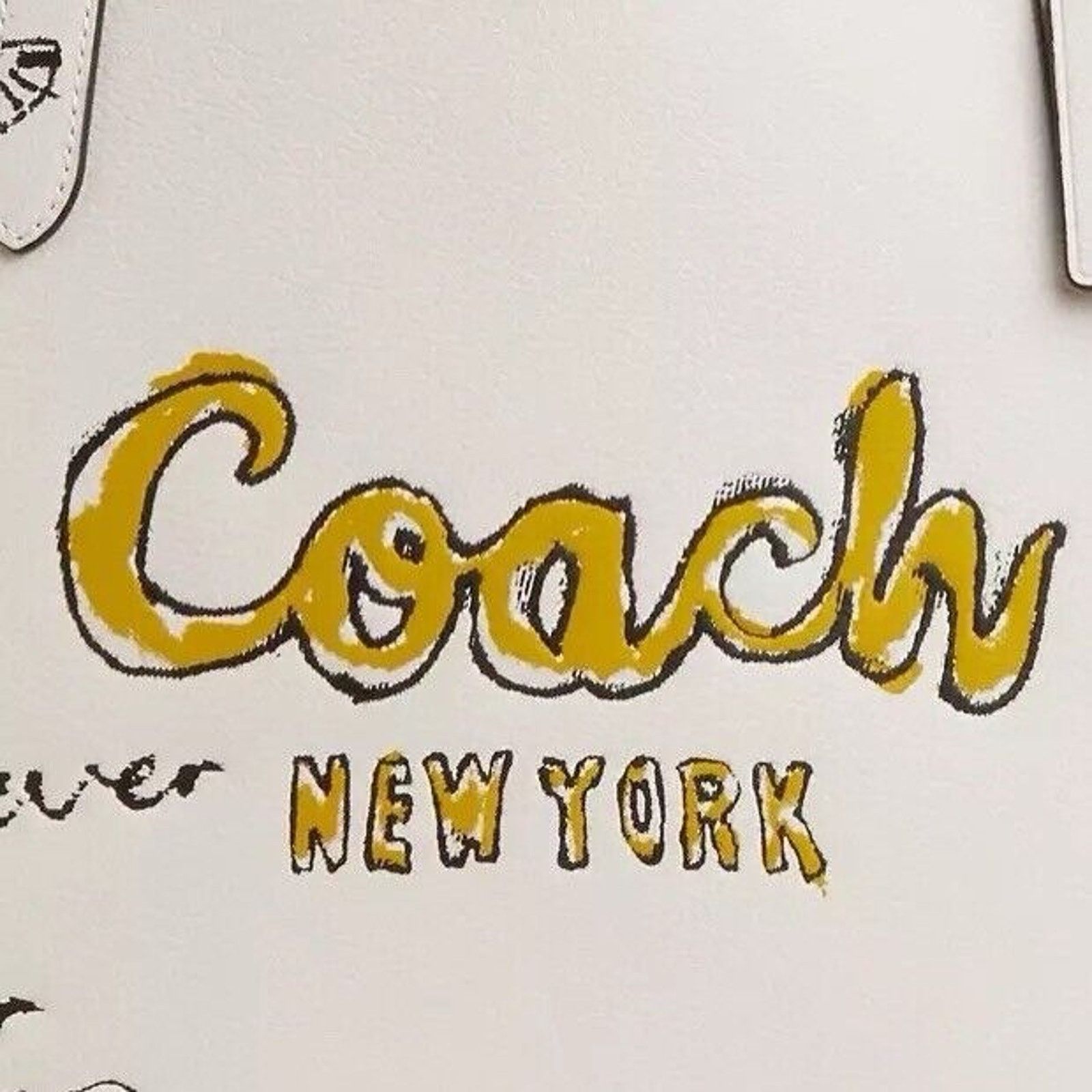 Coach NWT COACH City Tote Bag Sketch Print Leather Chalk Cak18 Size ONE SIZE - 9 Thumbnail