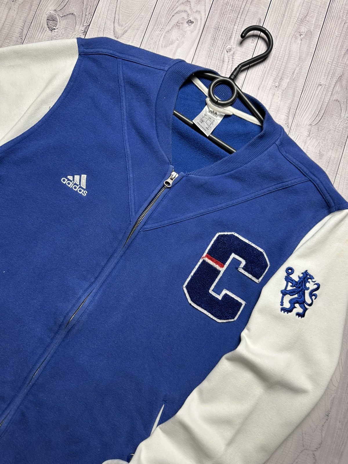 Vintage Chelsea adidas soccer bomber jacket logo size L