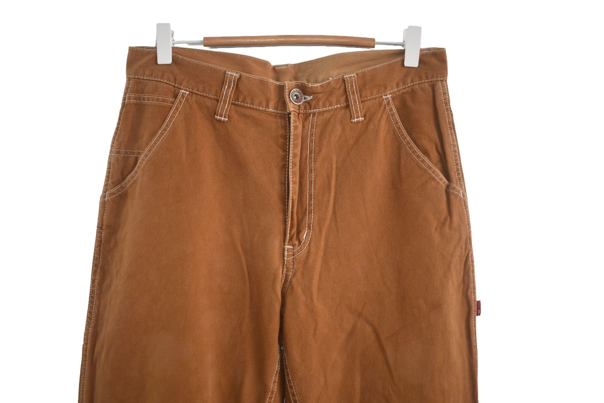 Japanese Brand × Jean × Vintage Wide Leg 🔥Vintage Brown Carpenter Like Carhartt W32 Size US 32 / EU 48 - 2 Thumbnail