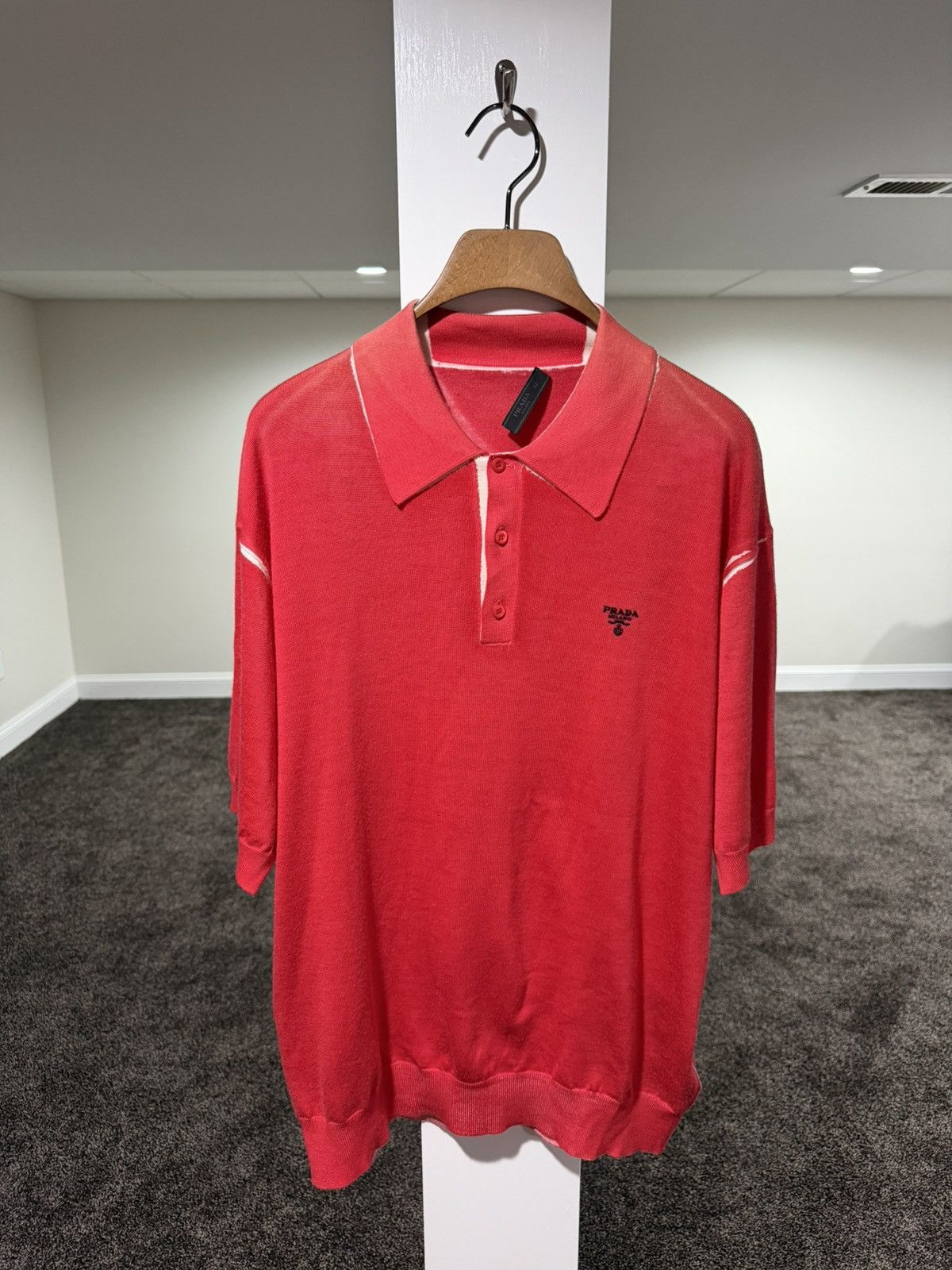 Prada Prada Optical 21 Years Cashmere Wool Red Sweater Polo Shirt Size US XL / EU 56 / 4 - 3 Thumbnail