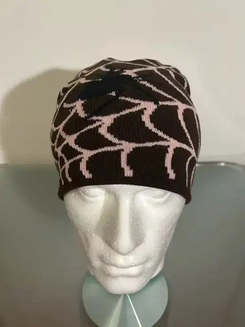 Japanese Brand Y2K Spiderweb beanie (coffee pink) Size ONE SIZE - 2 Thumbnail