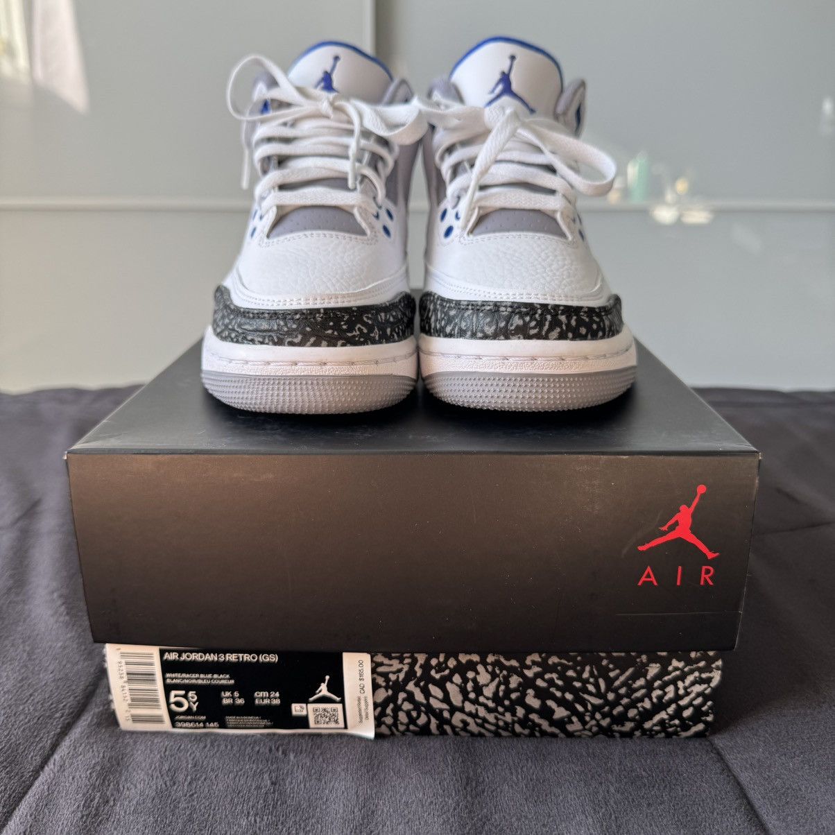 Jordan Brand × Nike Air Jordan 3 Retro “Racer Blue” GS Size US 5.5 / EU 38 - 3 Thumbnail