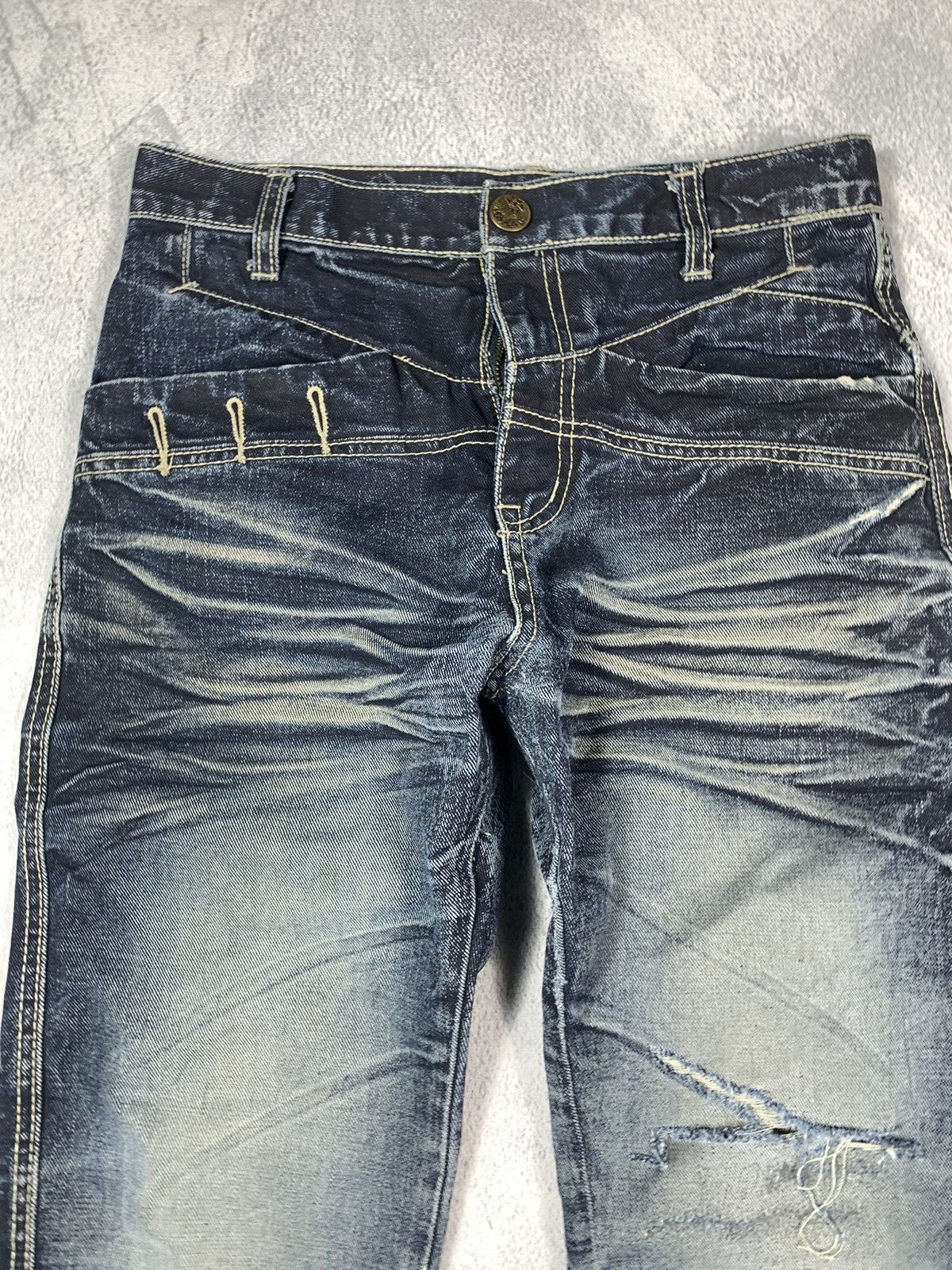 Vintage Vintage Y2K Japanese faded denim jeans streetwear style Size 29" - 2 Thumbnail