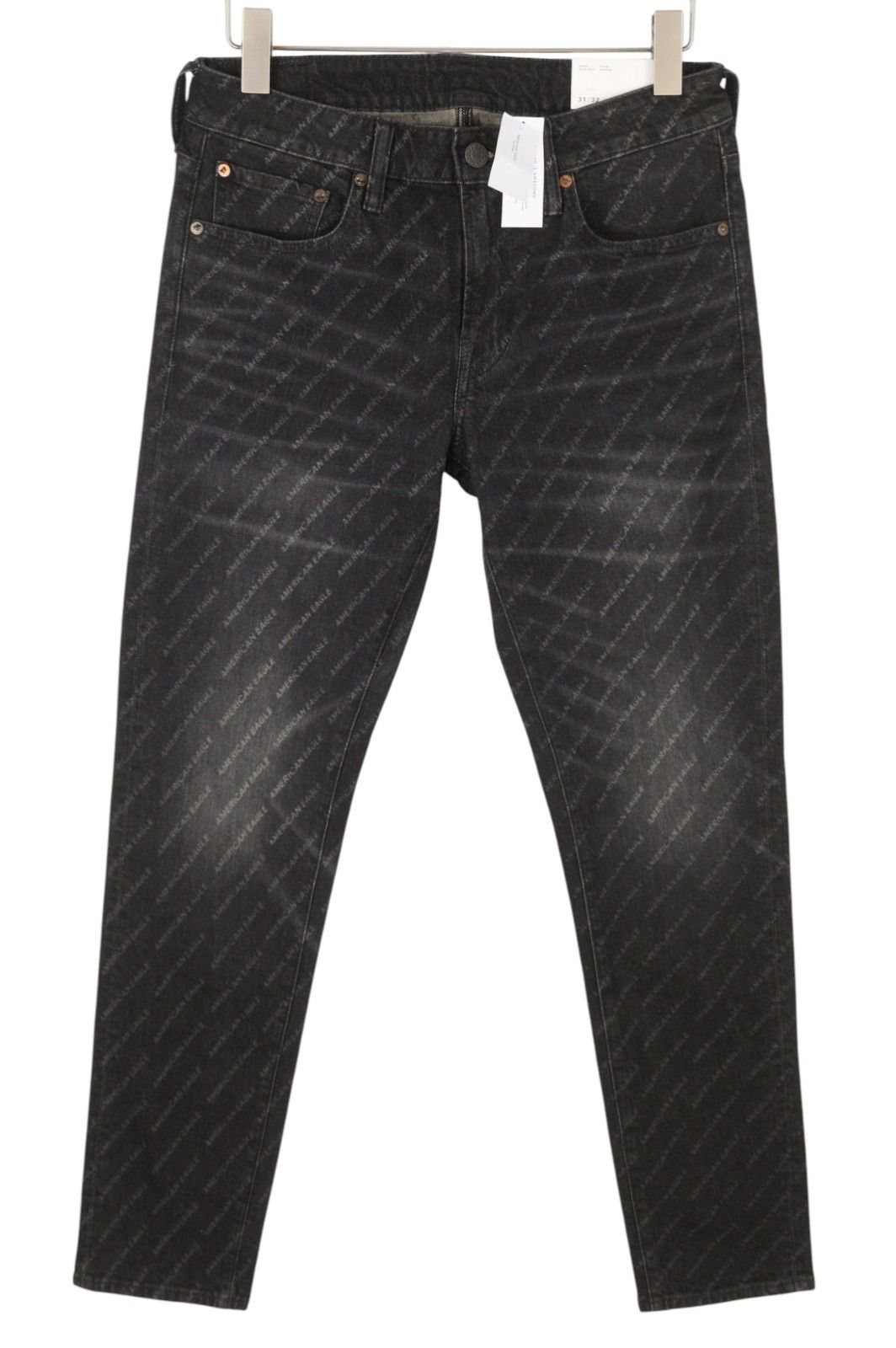 American Eagle Outfitters SKINNY BLACK WASH W30/L32 Logo Jeans 88783 Size US 30 / EU 46 - 2 Thumbnail