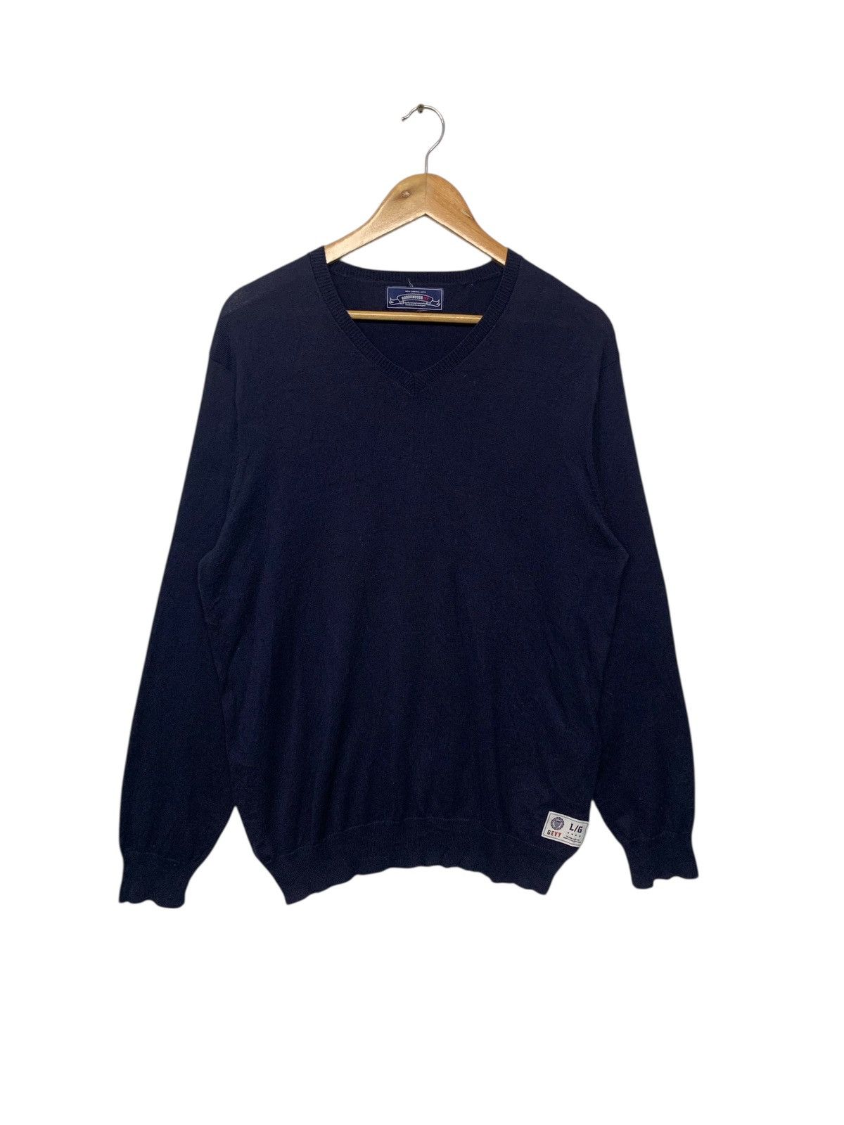 Good Enough Rare Good Enough Ivy Small Logo V-Neck Knitwear Pure Blue Size US L / EU 52-54 / 3 - 1 Thumbnail
