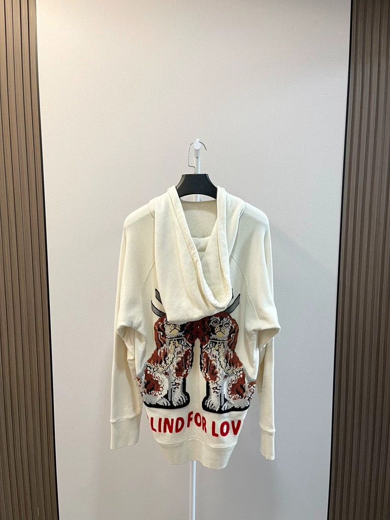 Gucci Gucci Beige Belt Logo Destroy Hoodie Sweatshirt 2502-Nextar Size US M / EU 48-50 / 2 - 2 Thumbnail