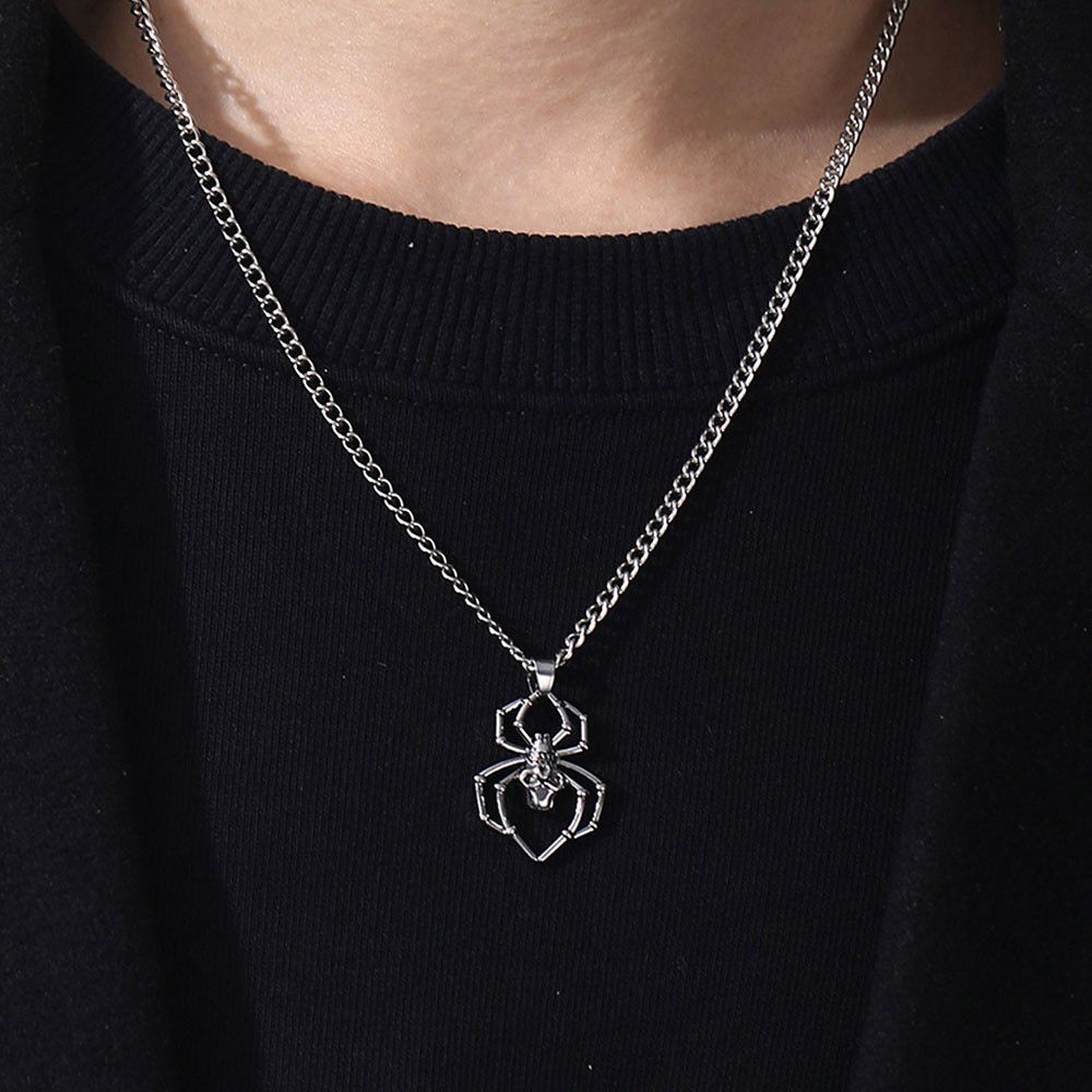 Jewelry Skull Spider Pendant Chain Necklace Size ONE SIZE - 2 Thumbnail