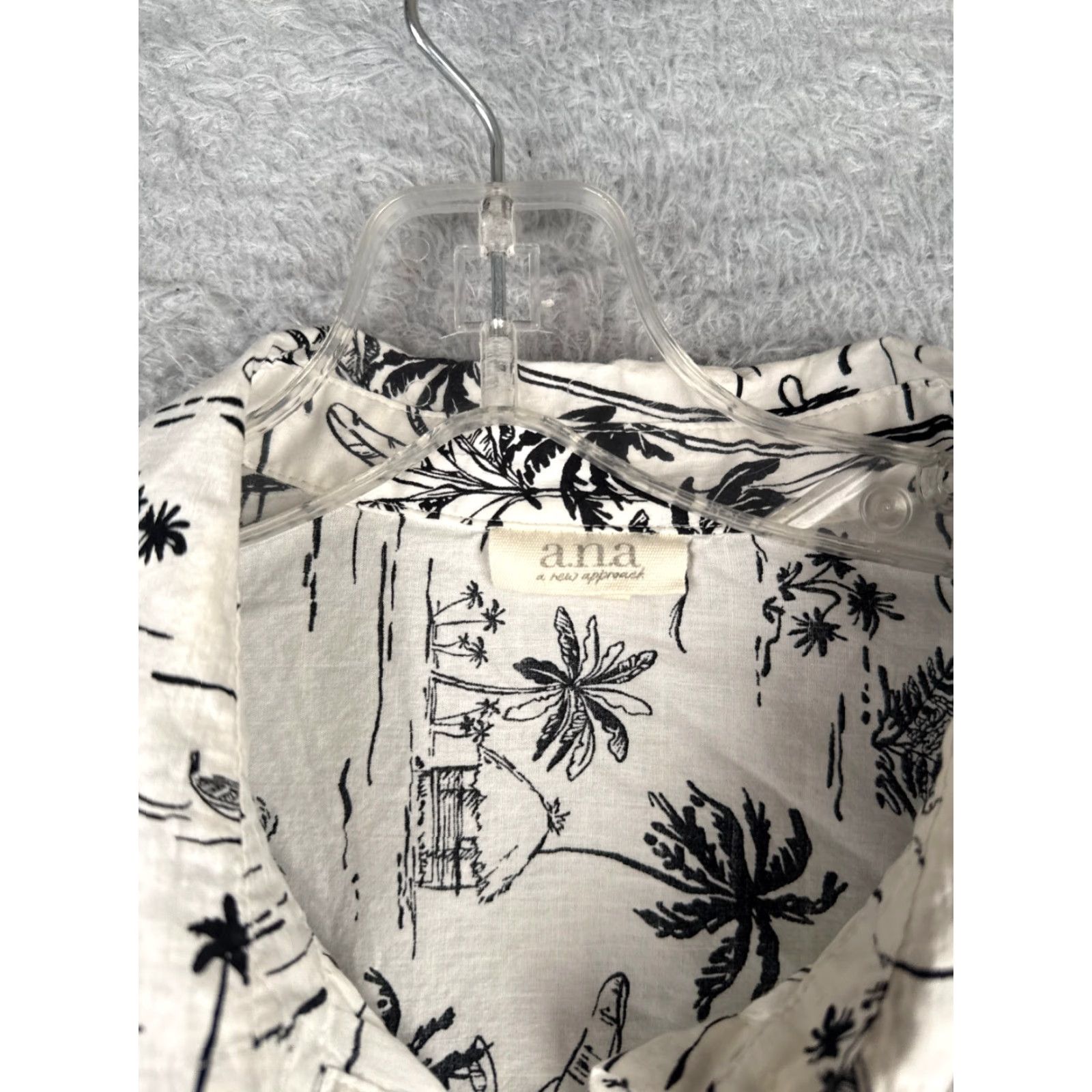 Vintage Vintage Ana A New Approach Hawaiian Shirt Women Large White Cotton Blend Floral 90s Size L / US 10 / IT 46 - 6 Thumbnail