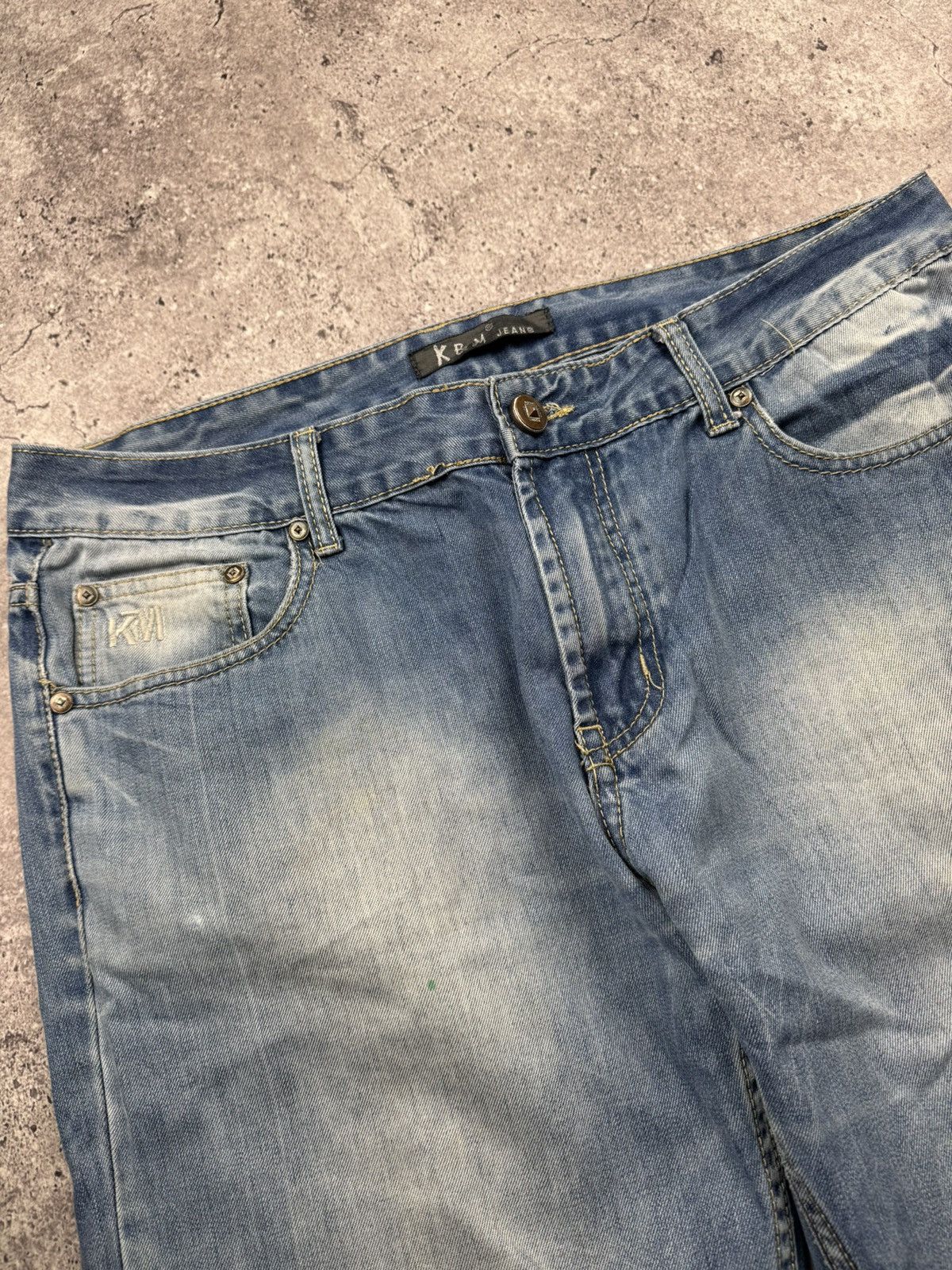Japanese Brand Y2K Kosmo Lupo Jeans Panther Logo Back Washed Denim Ed Hardy Size US 36 / EU 52 - 14 Thumbnail