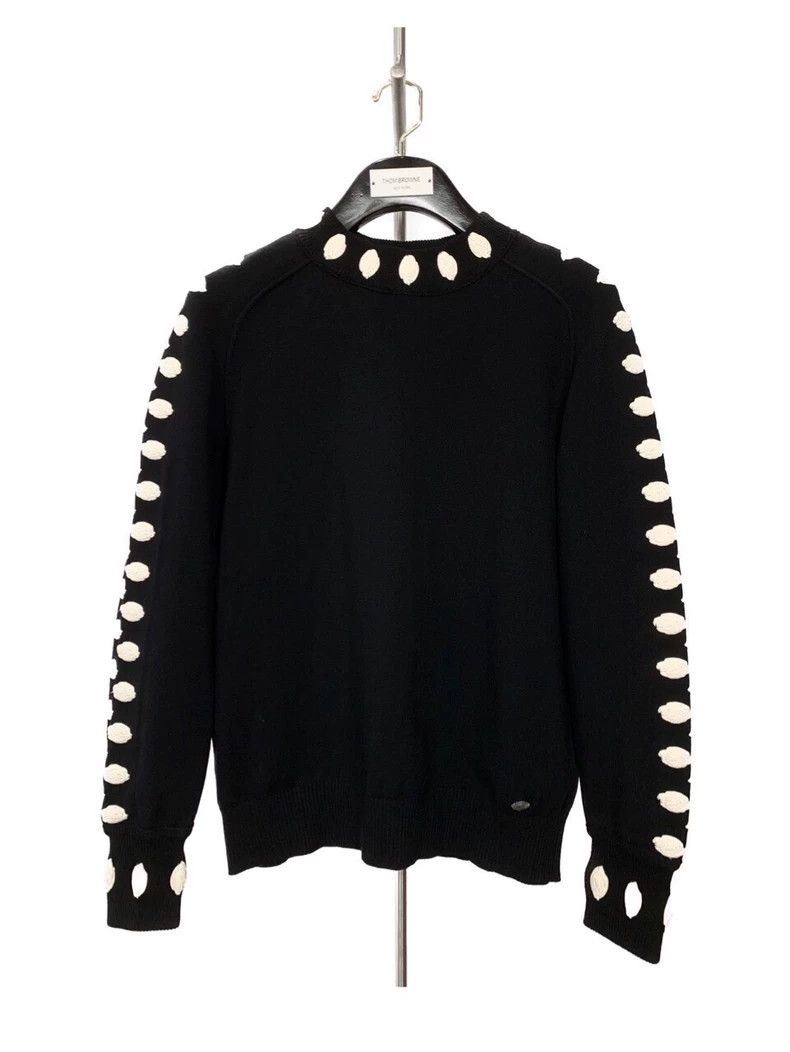 Chanel Black and White Floral Knit Sweater-dmc Size US M / EU 48-50 / 2 - 1 Thumbnail