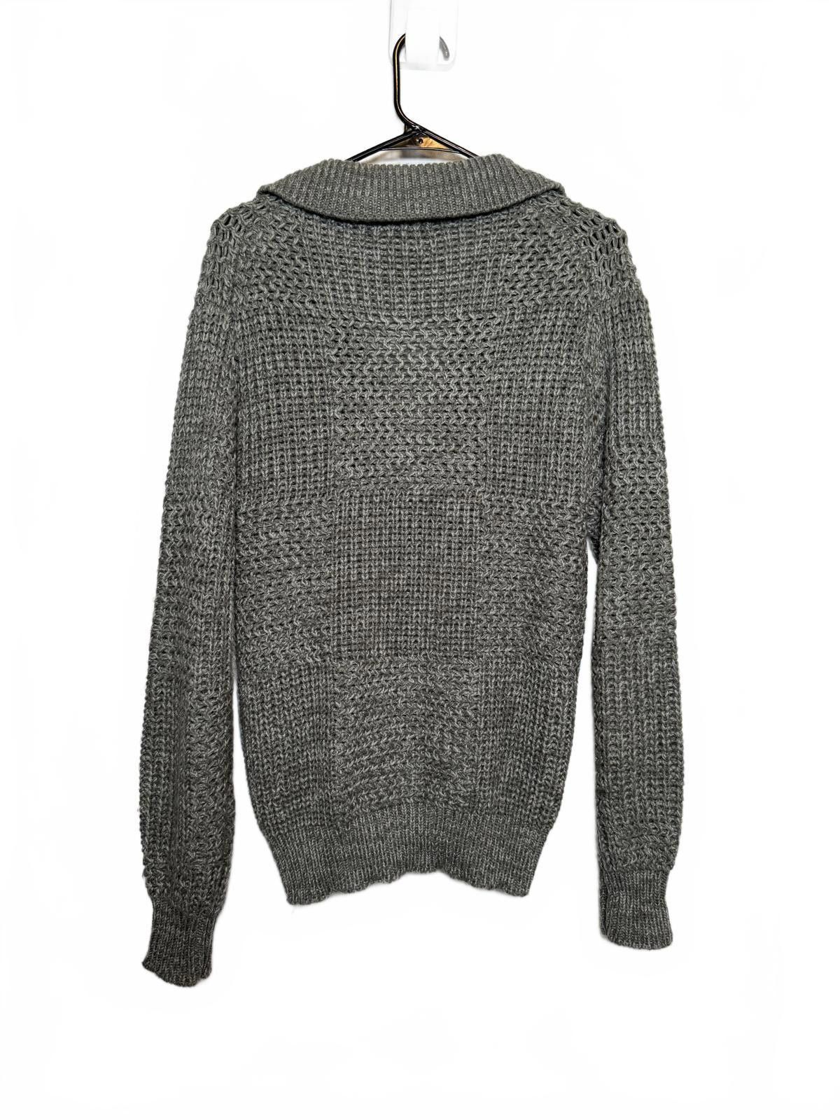 Other Vintage 80s Thick Grey Wool Blend Zip-Up Cardigan Sweater Size US M / EU 48-50 / 2 - 5 Thumbnail