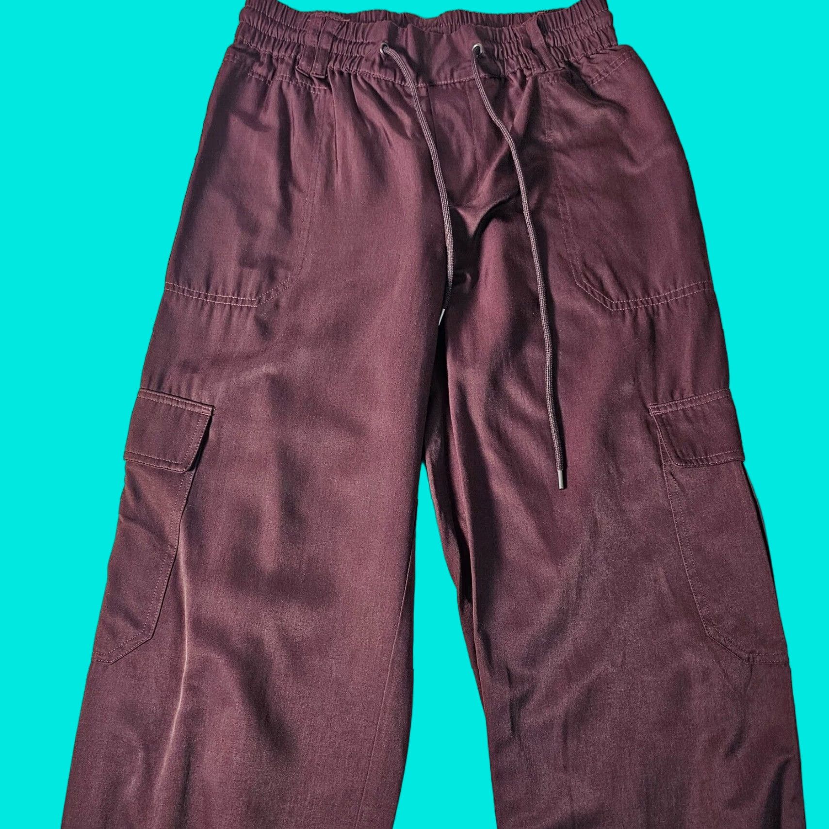 Vintage Democracy Women’s Jogger Pant High Rise Pull On Satin Floral Red Lounge Pants XS-XL Size 36" / US 14 / IT 50 - 1 Thumbnail