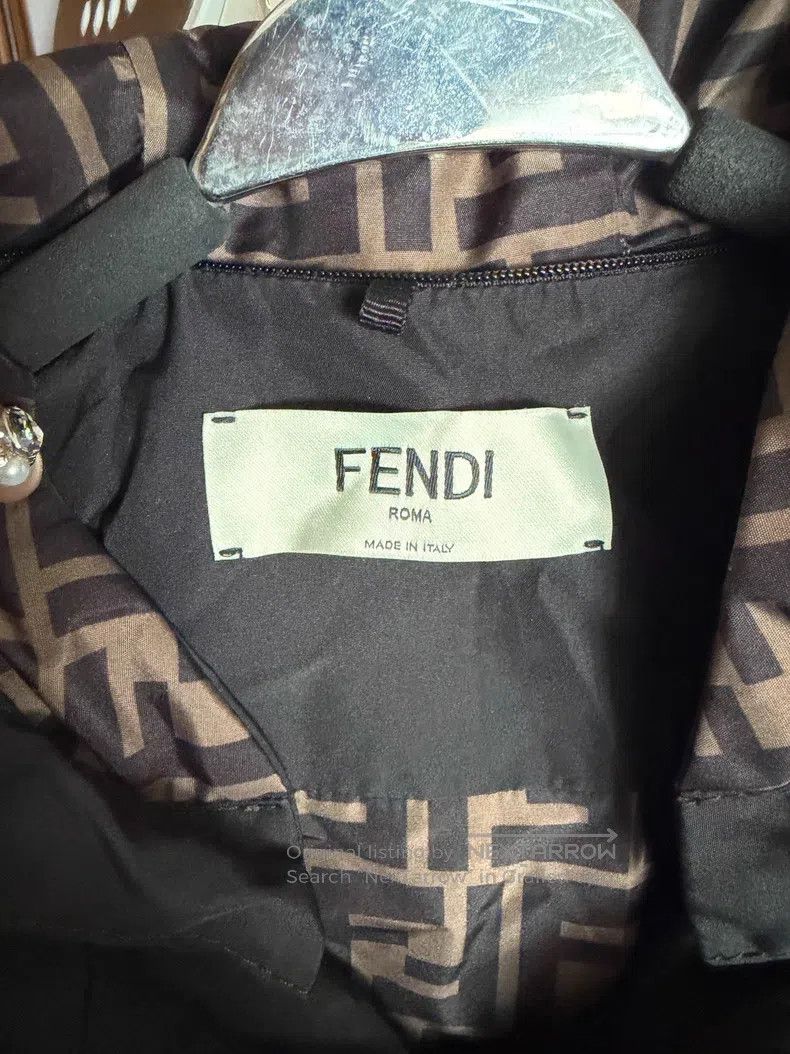 Fendi Fendi Windbreaker Jacket, Classic Monogram Design, Hood Ca Size XS / US 0-2 / IT 36-38 - 3 Thumbnail