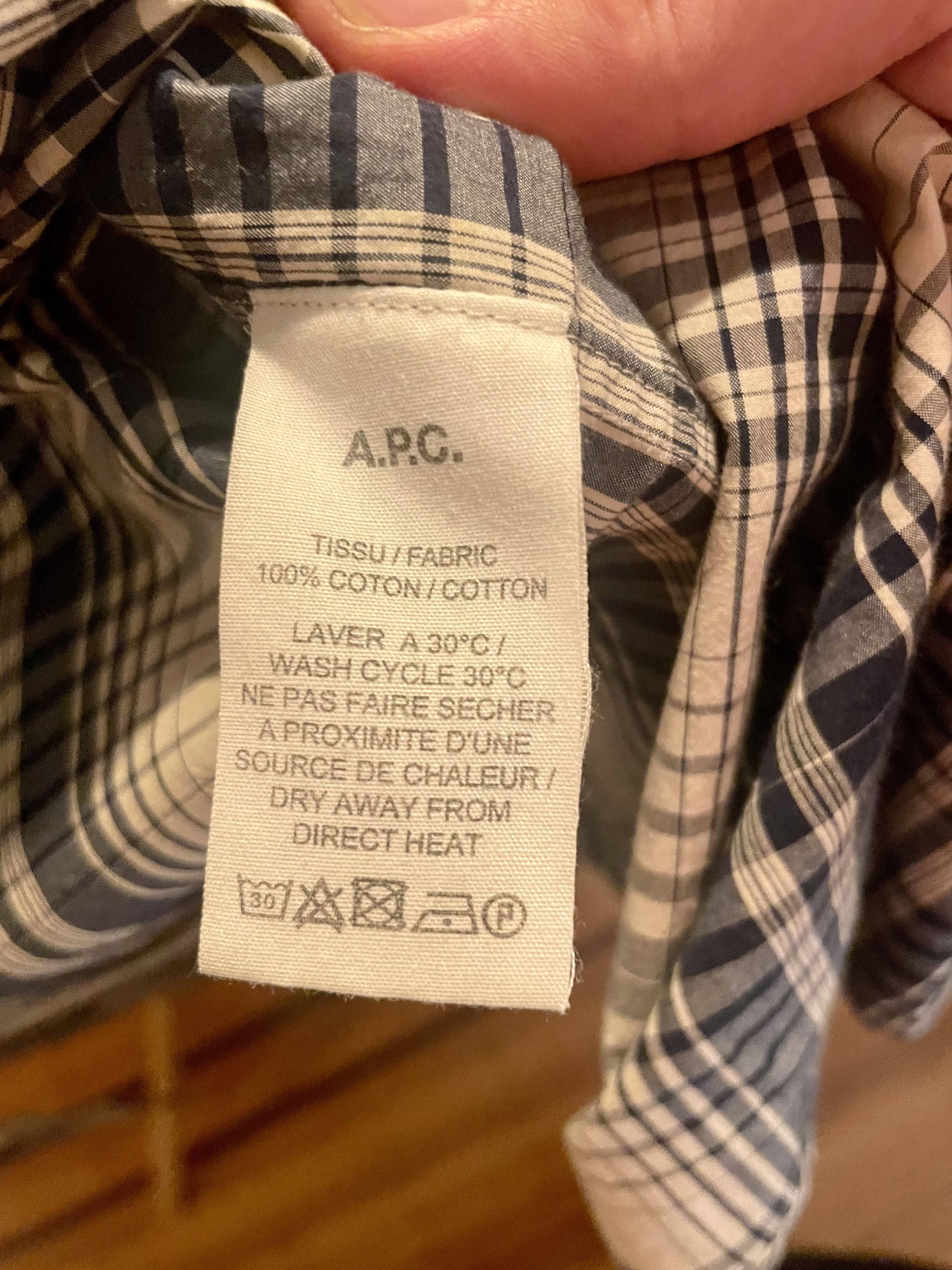 A.P.C. Optical plaid button-down shirt Size US M / EU 48-50 / 2 - 5 Thumbnail