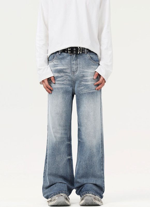 Japanese Brand American straight loose lightning wash jeans for men Size US 32 / EU 48 - 1 Thumbnail