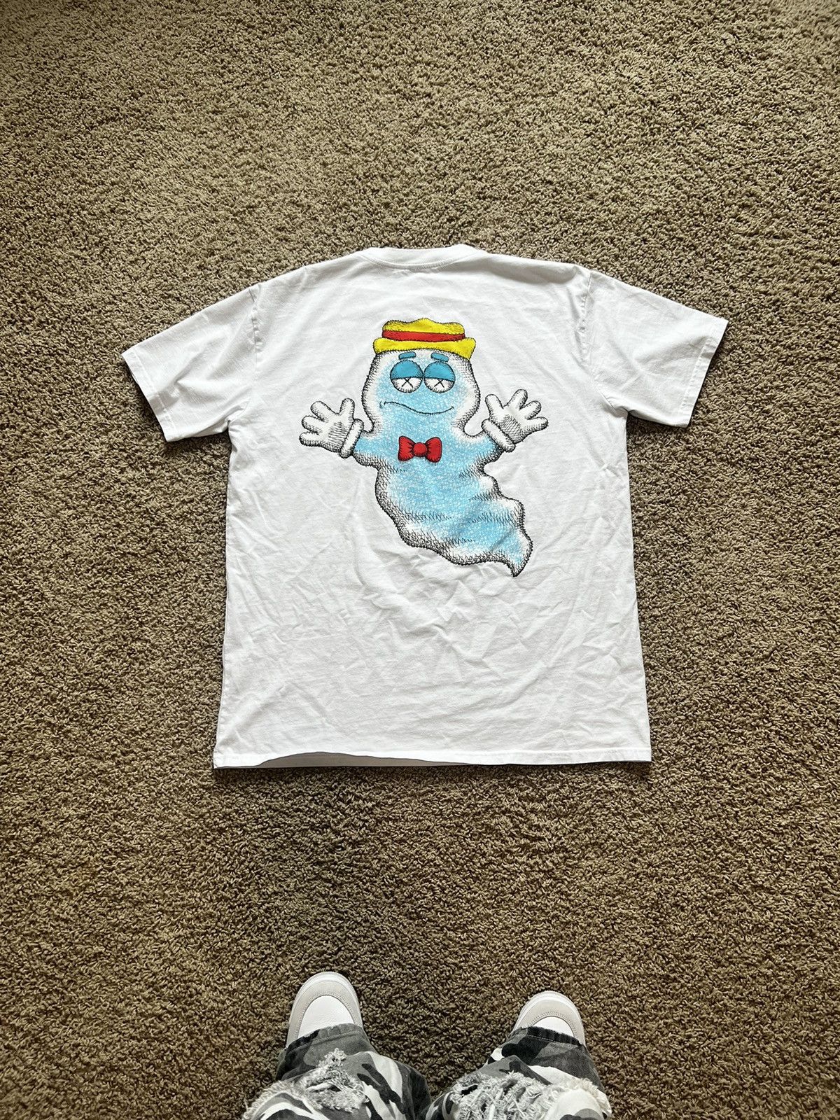 image of Kaws Cereal Monsters White Boo Berry Tee, Men's (Size XL)