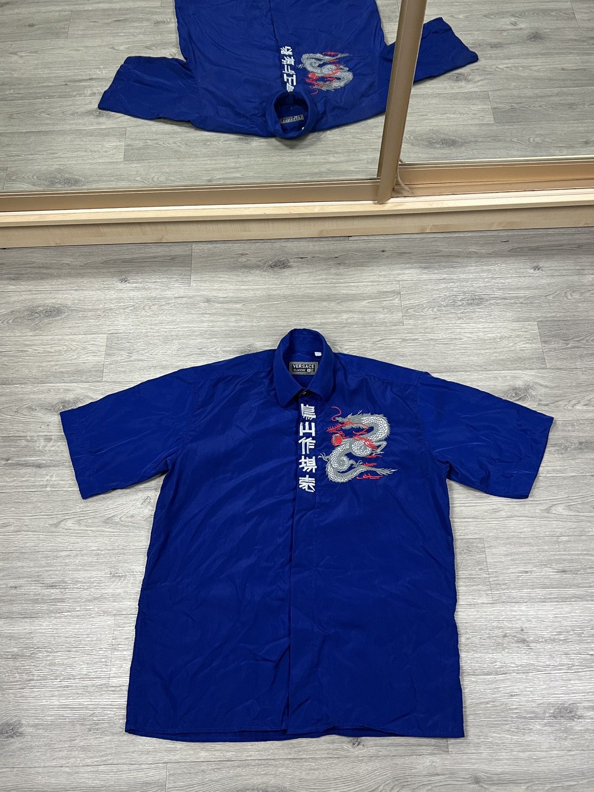 Other Vintage Blue Dragon Shirt Versace V2 Button Up Retro 90s Size US XL / EU 56 / 4 - 1 Thumbnail