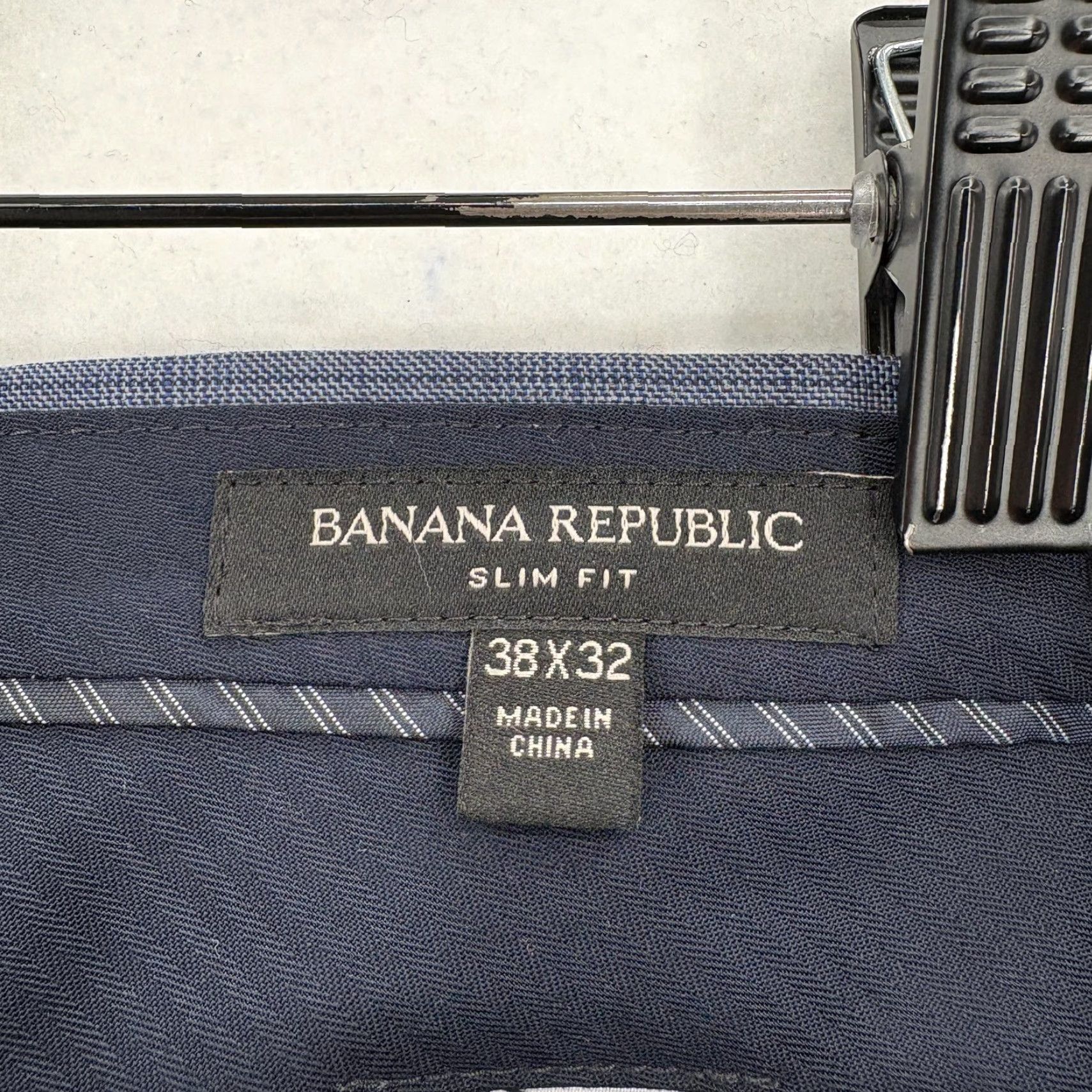 Banana Republic Banana Republic Dress Pants Mens 38x32 Blue Check Slim Fit Guabello Wool Lined Pants Size US 38 / EU 54 - 4 Thumbnail