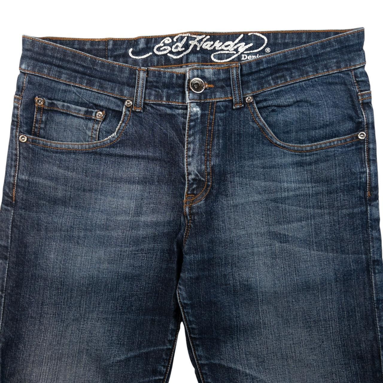 Ed Hardy Vintage Ed Hardy Embroidered Denim Jeans Size W33 Size US 33 - 4 Thumbnail
