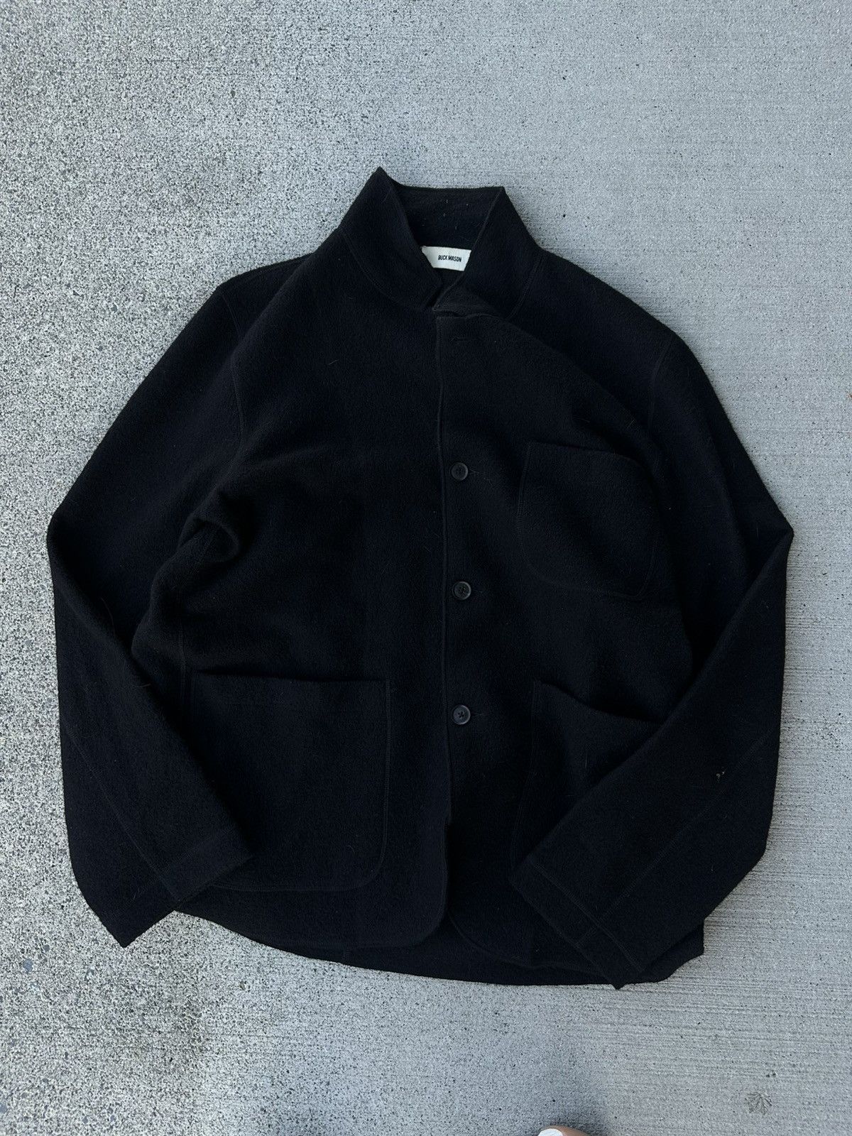 Buck Mason Black / charcoal chore wool coat Size US XXL / EU 58 / 5 - 1 Thumbnail