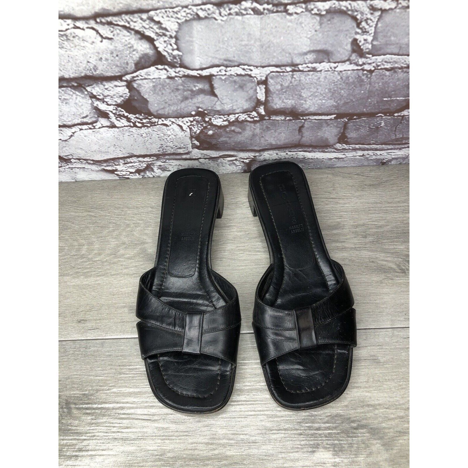 Hobbs London Hobbs Marilyn Anselm Black Leather Open Toe Strap Slides Hee Size US 8.5 / IT 38.5 - 3 Thumbnail