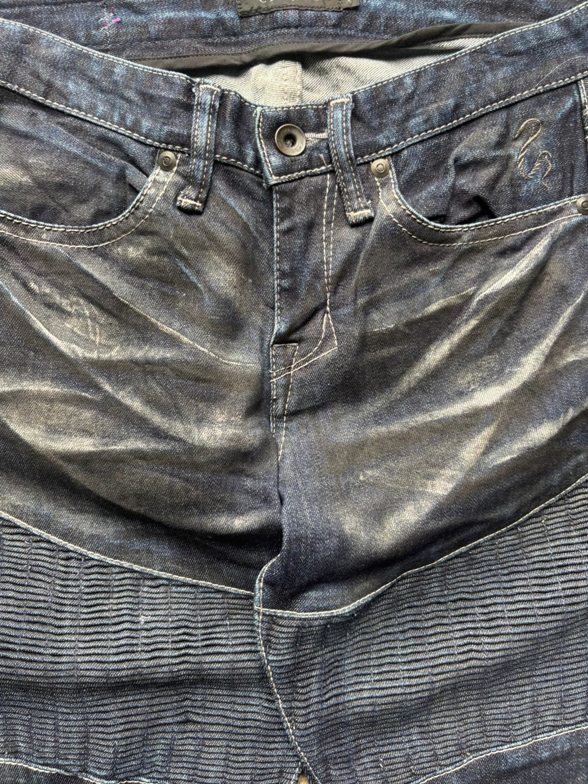 CIVARIZE 2000s Civarize Silver Claw Marks Bikers Jeans Size US 28 / EU 44 - 3 Thumbnail