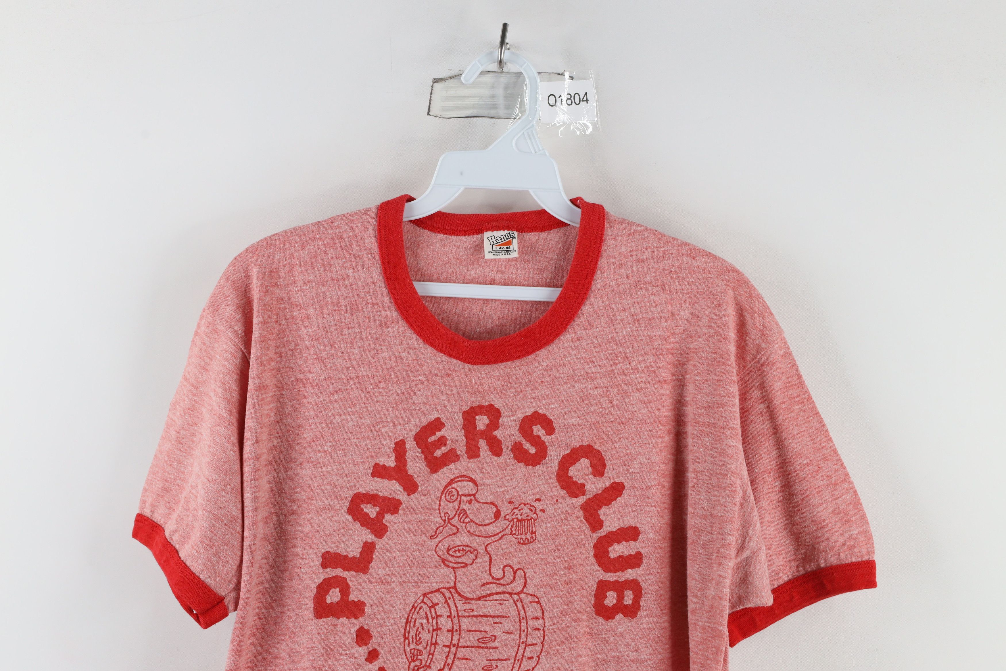 Hanes × Vintage Vintage 70s Hanes Toledo Ohio Ringer T-Shirt Heather Red USA Size US L / EU 52-54 / 3 - 2 Thumbnail