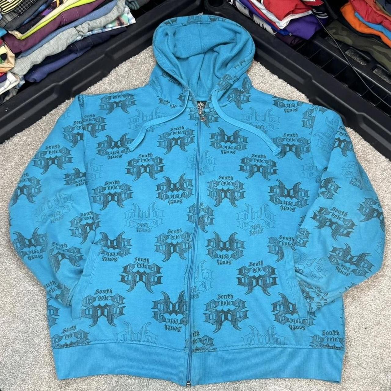 Rare Vtg 00s SOUTHPOLE Grunge deals Y2K Skater Graphic Hoodie