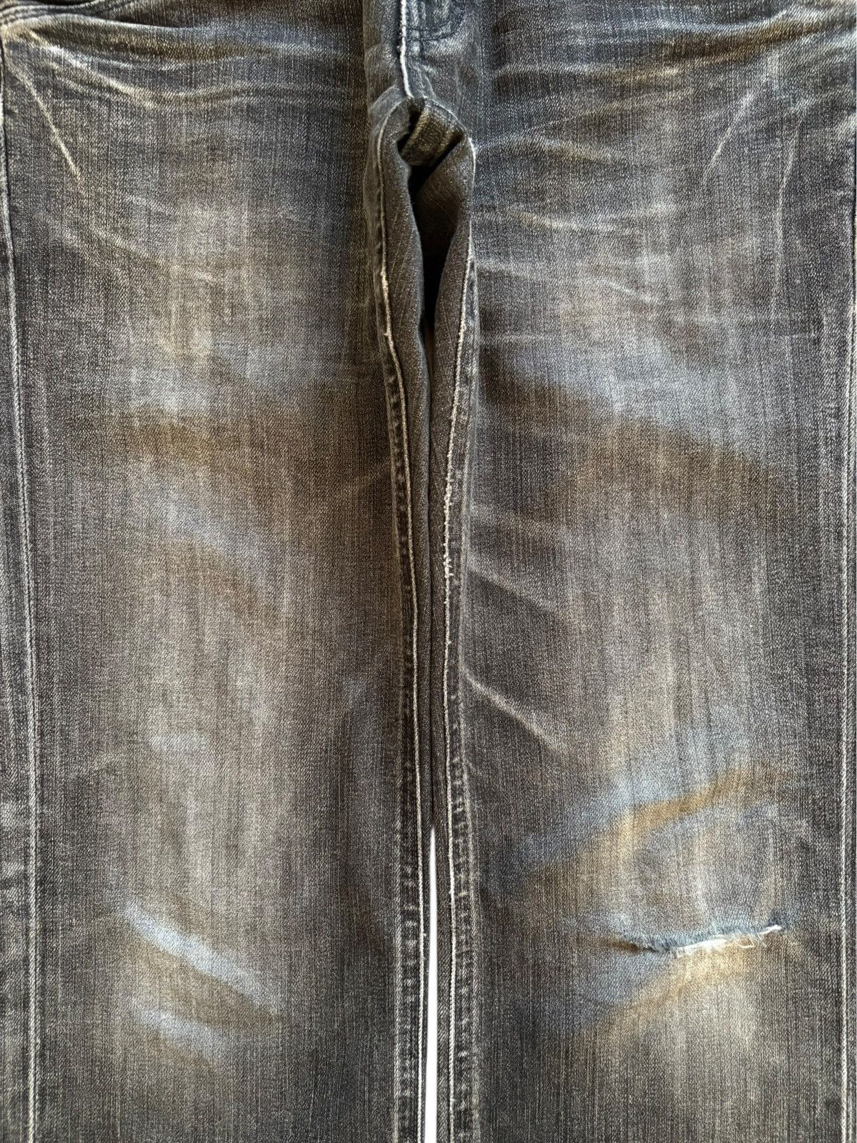 Lee Vintage Lee Mud Wash Buckle Back Distressed Rip Loose Jeans Size US 30 / EU 46 - 5 Thumbnail